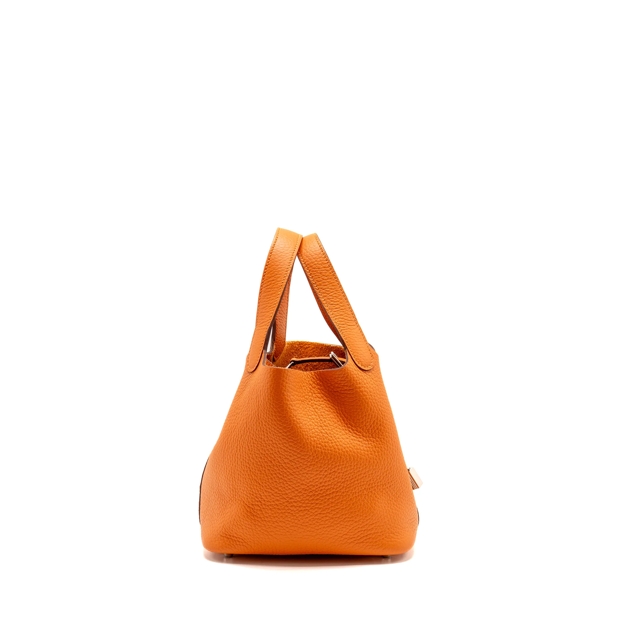 Hermes Picotin 18 Lock Bag Clemence Orange SHW Stamp B - Image 3