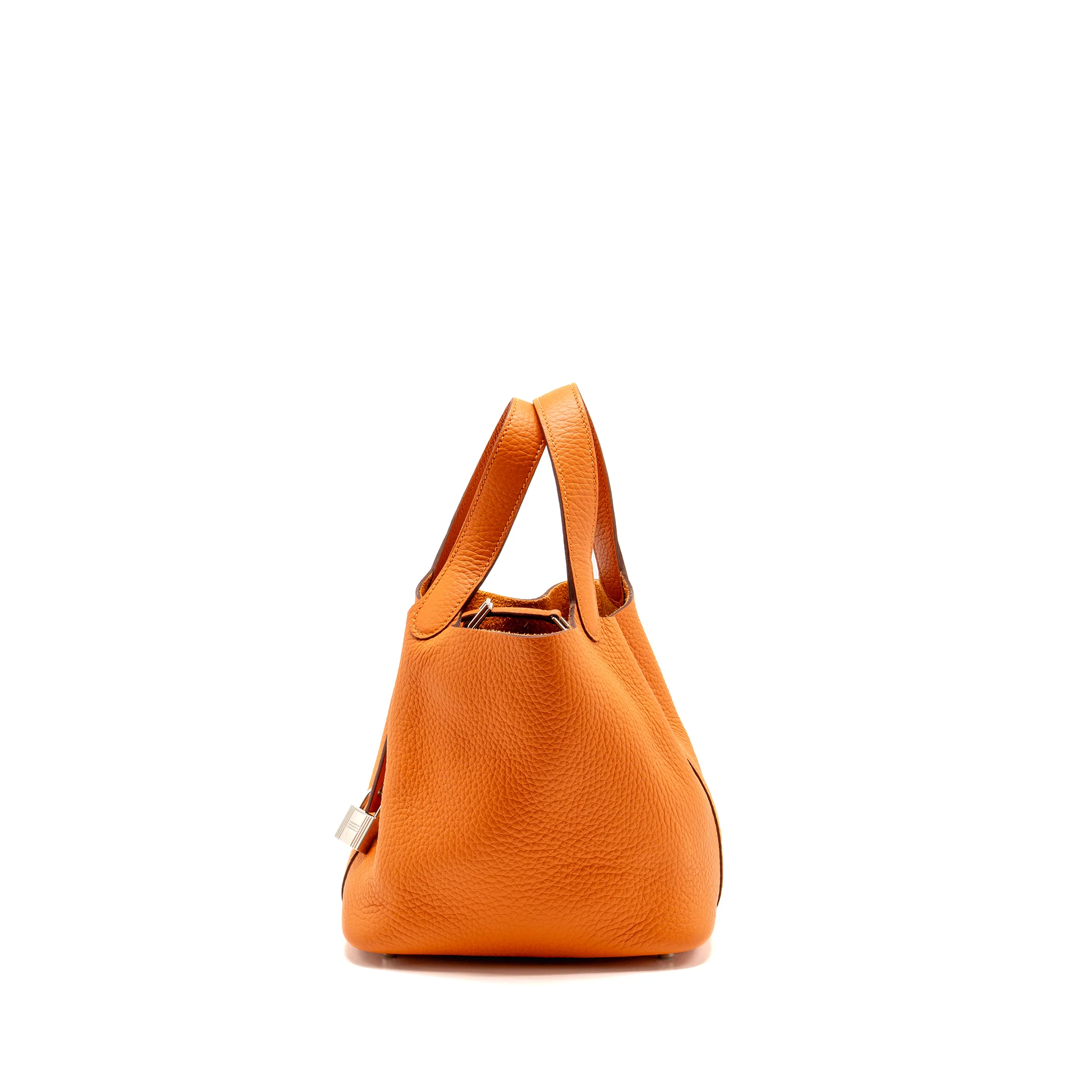 Hermes Picotin 18 Lock Bag Clemence Orange SHW Stamp B - Image 4