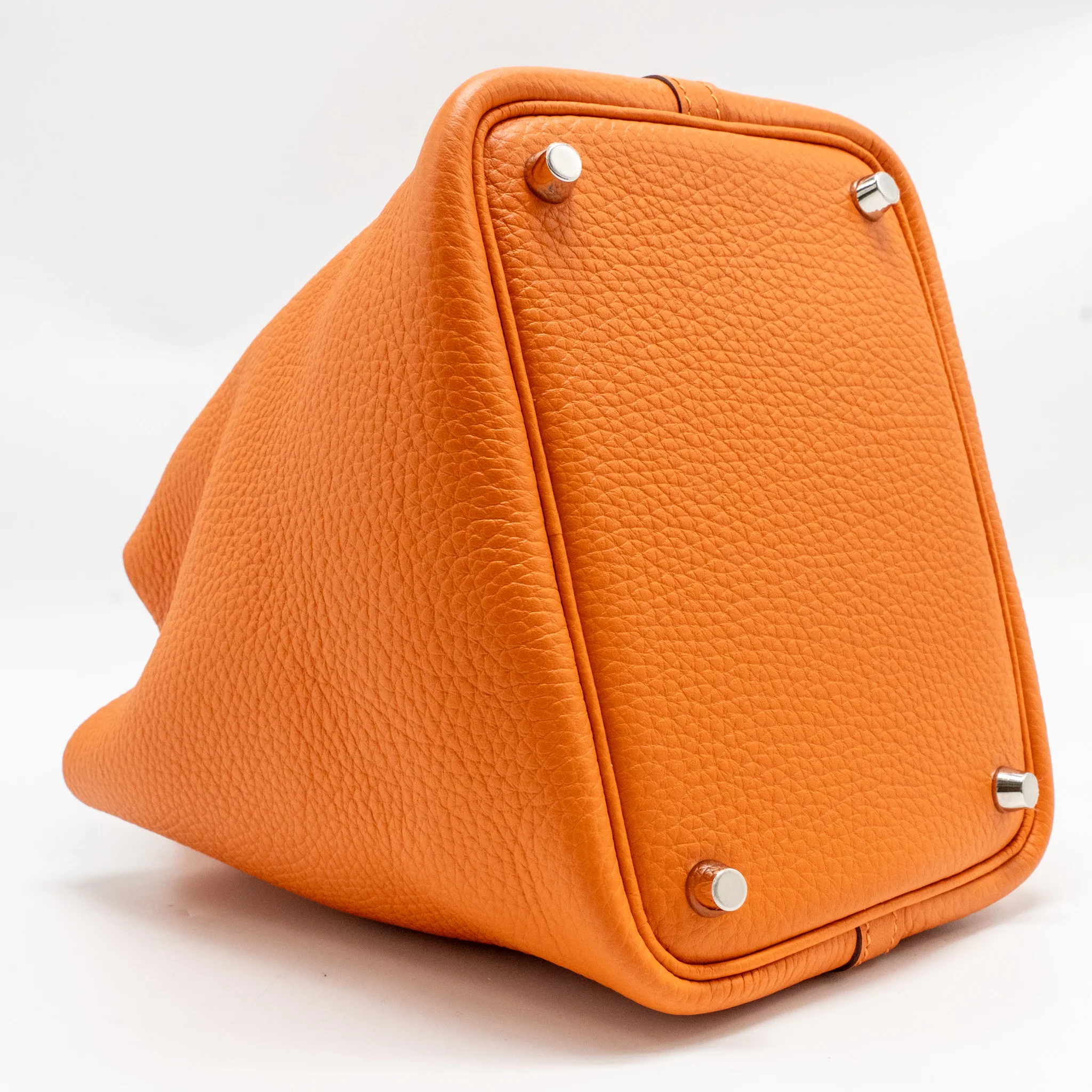 Hermes Picotin 18 Lock Bag Clemence Orange SHW Stamp B - Image 7