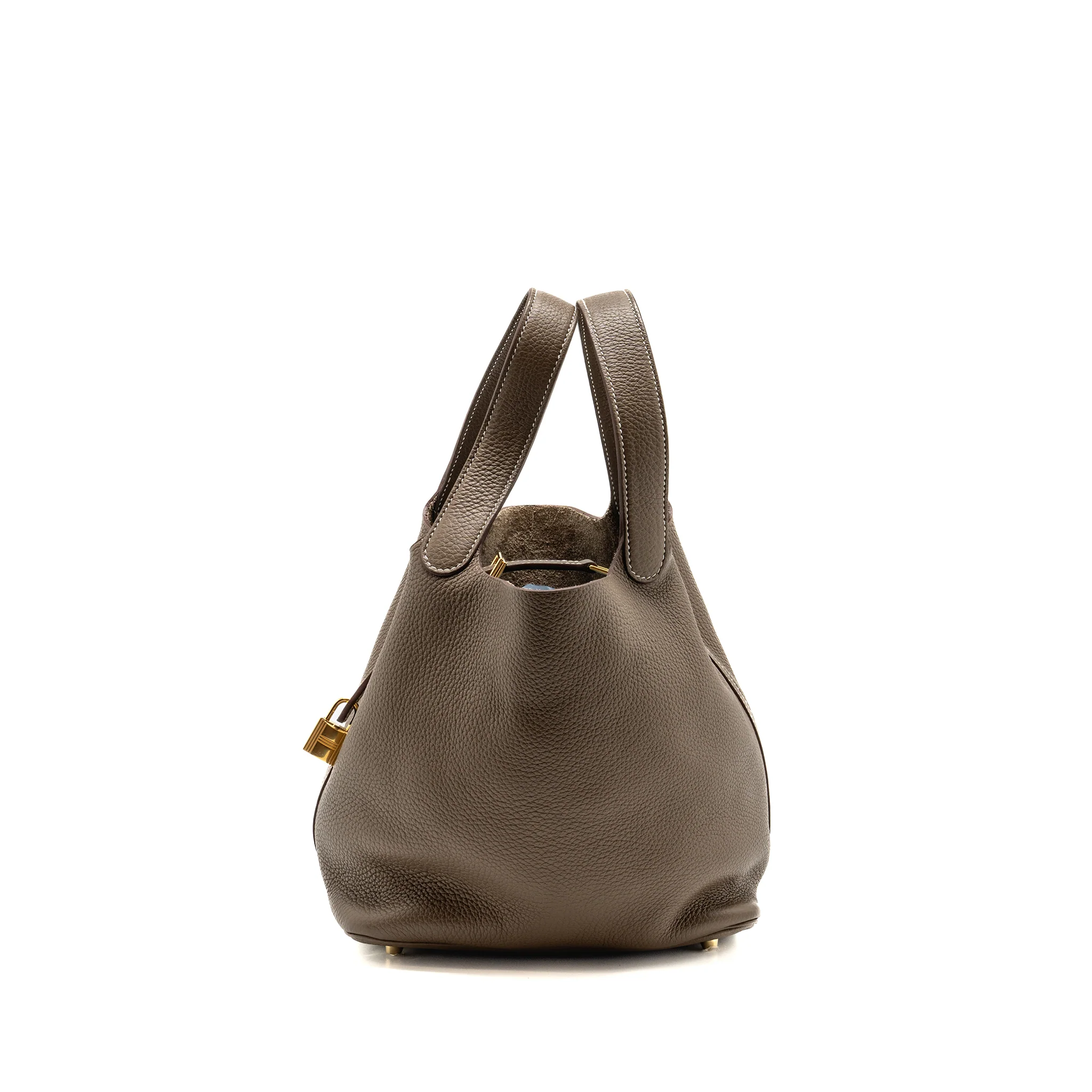 Hermes Picotin 22 Lock Bag Clemence Etoupe GHW Stamp C - Image 4