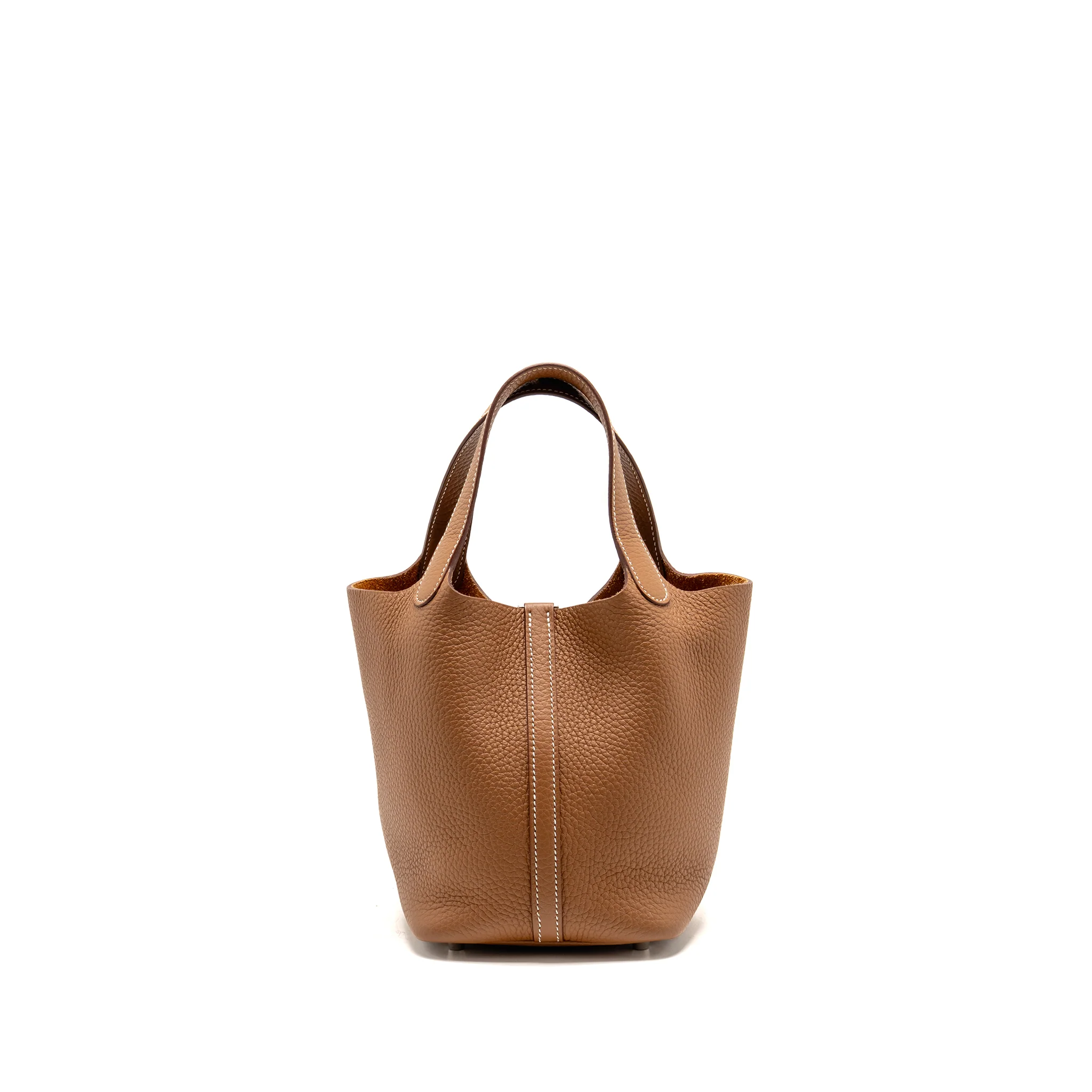 Hermes Picotin 18 Lock Bag Clemence Gold SHW Stamp W - Image 2