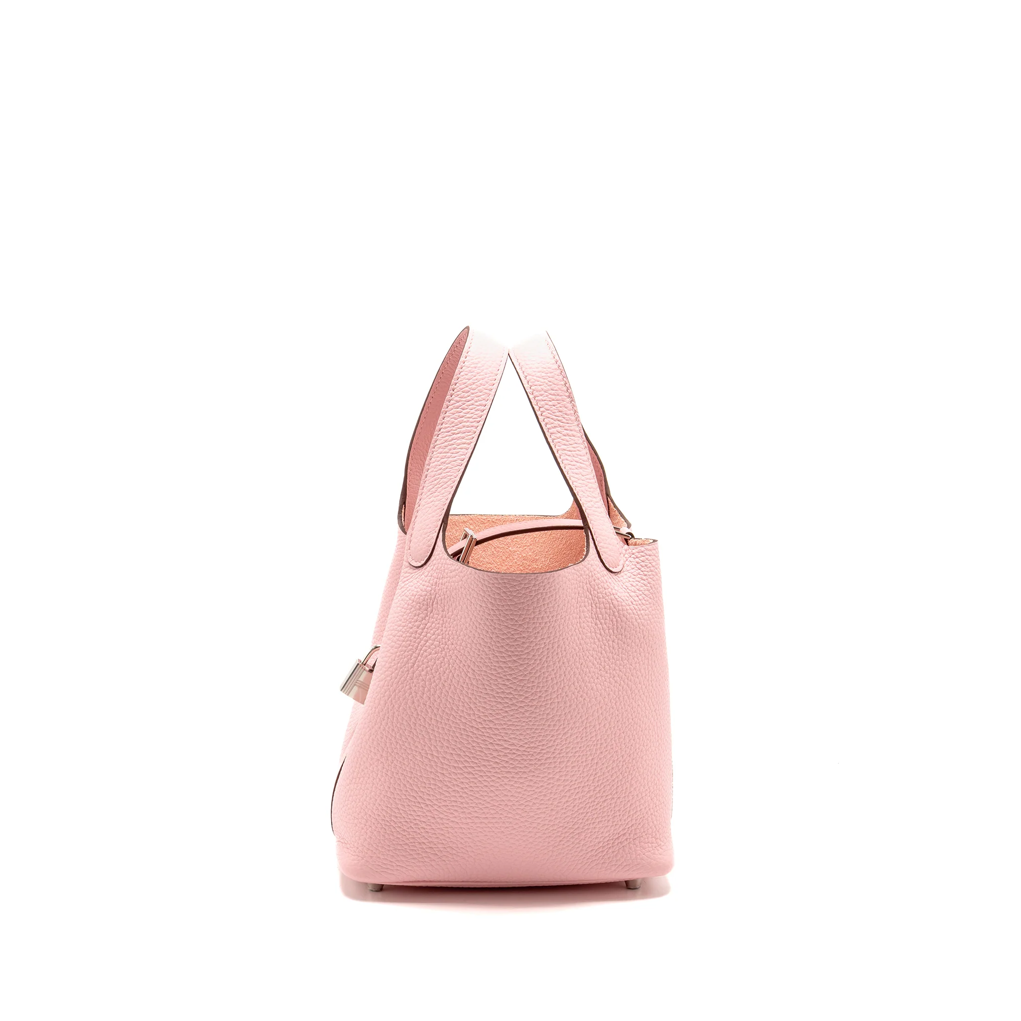 Hermes Picotin 18 Lock Bag Clemence 3Q Rose Sakura SHW Stamp B - Image 4