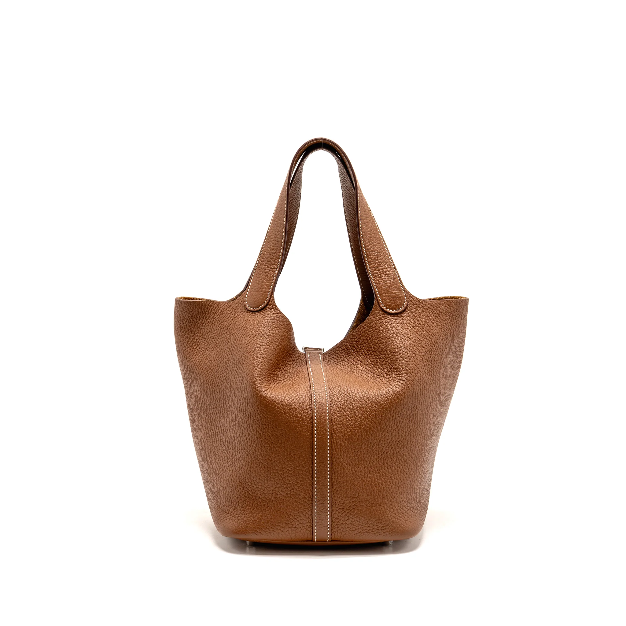 Hermes picotin 22 lock bag clemence gold SHW stamp B - Image 2