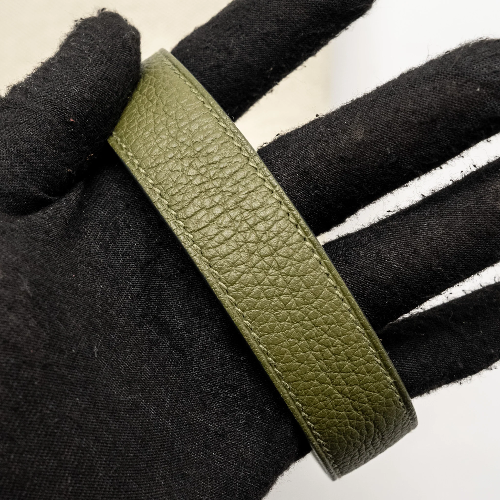 Hermes Pochette Kelly Depeches 25 Canvas / Togo Ecru Beige / Vert Olive GHW Stamp U - Image 13