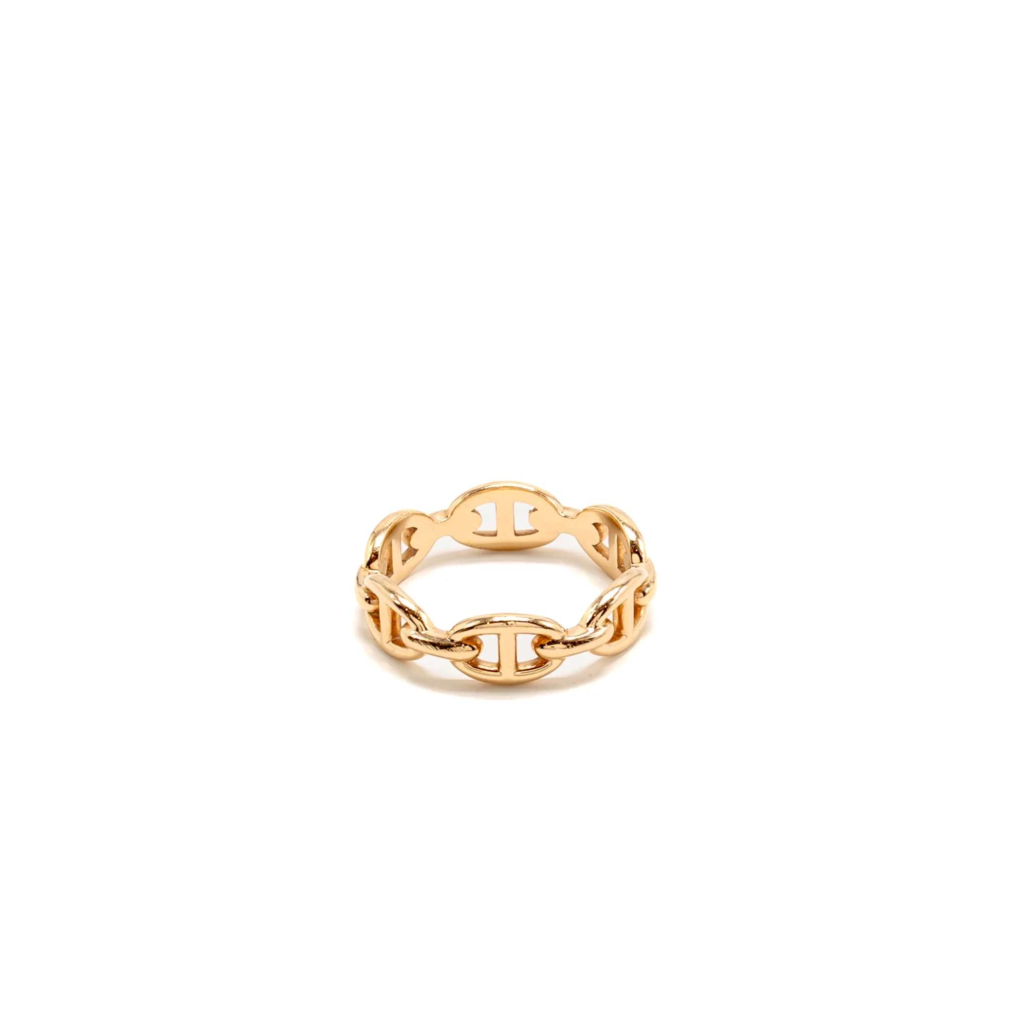 Hermes Size 56 Chaine D’ancre Enchainee Ring, Small Model, Rose Gold