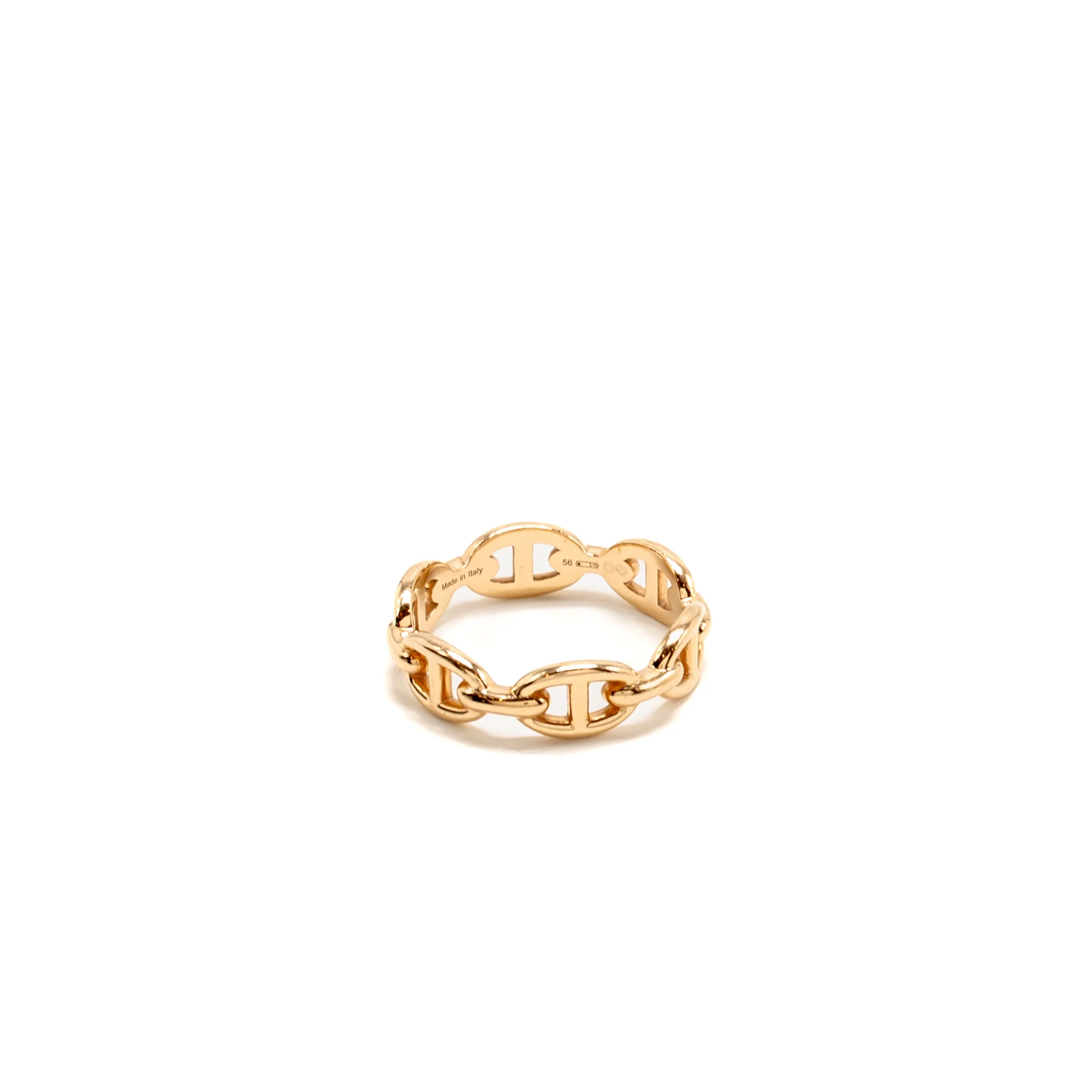 Hermes Size 56 Chaine D’ancre Enchainee Ring, Small Model, Rose Gold - Image 4