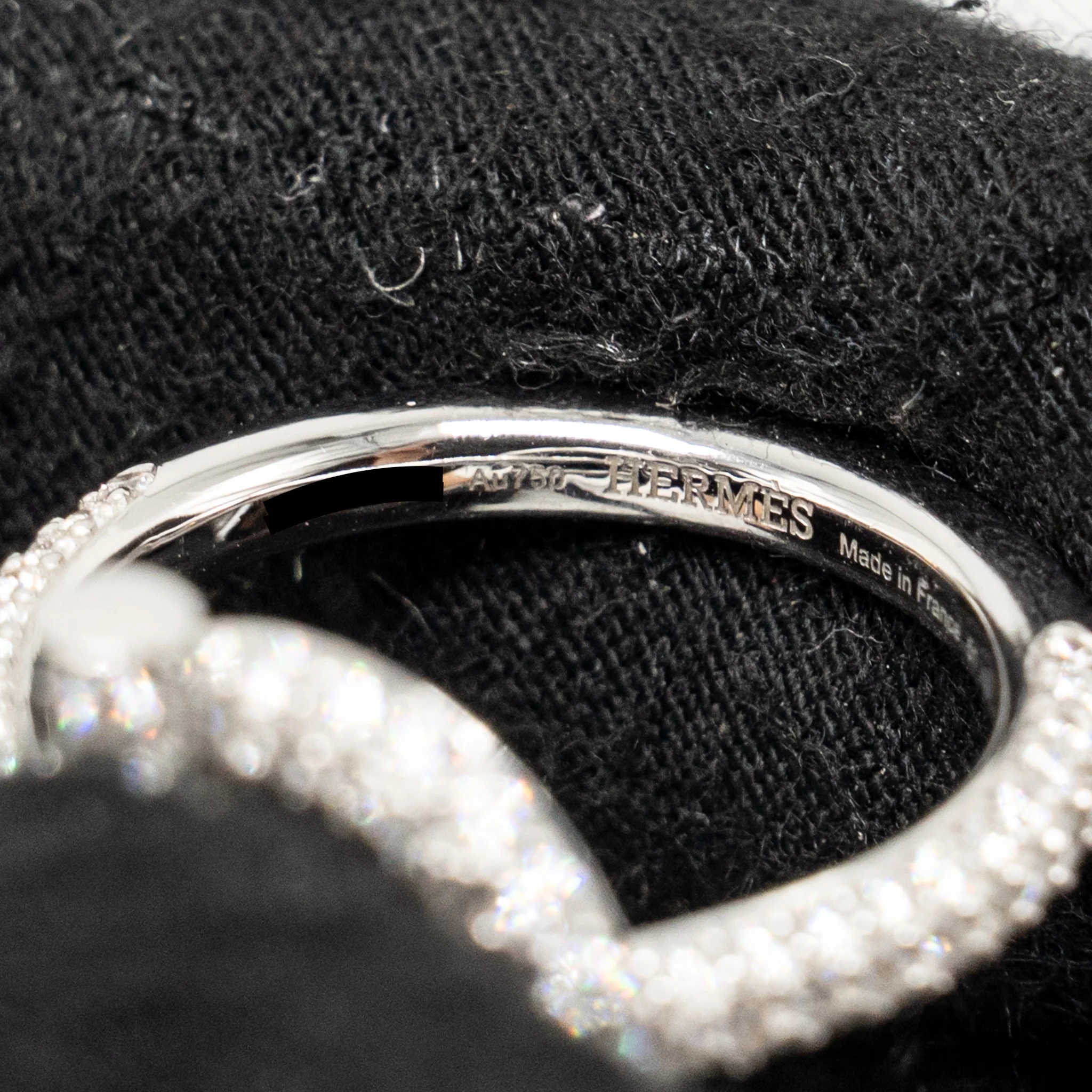 Hermes Size 51 Echappee Hermes Ring, Large Model White Gold Diamonds - Image 6