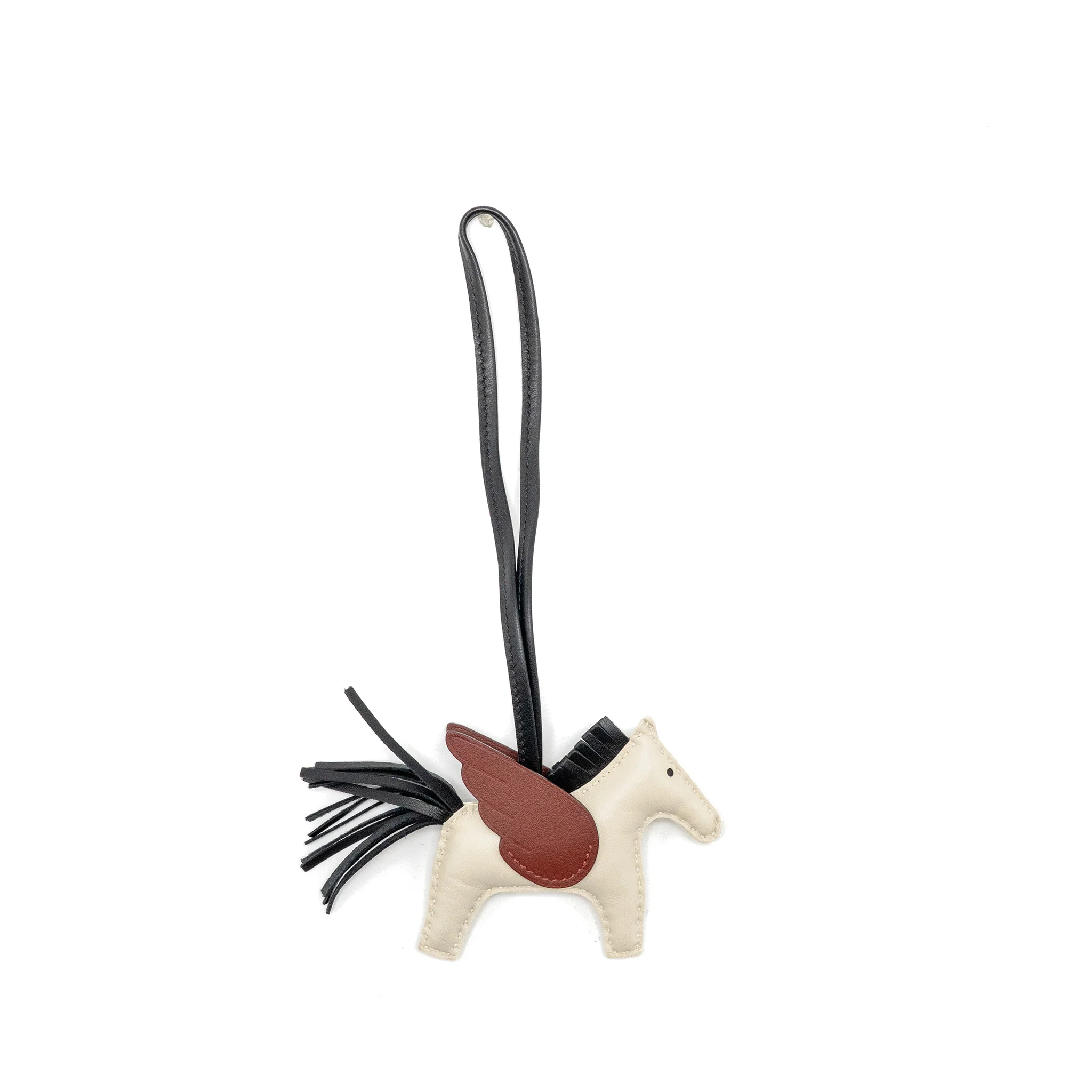 Hermes Rodeo Pegase PM Bag Charm Craie/Black/Rouge H Stamp B - Image 2