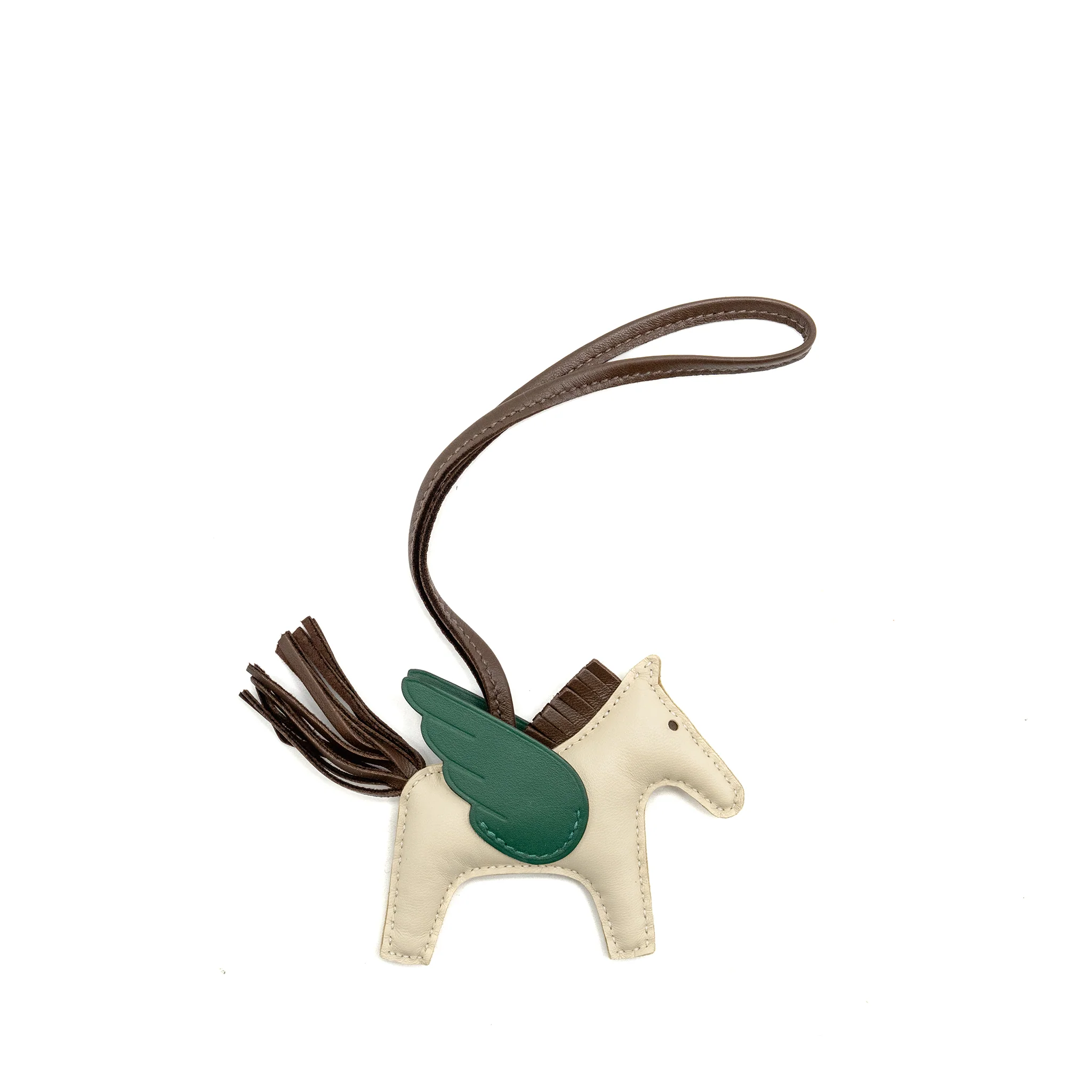 Hermes Rodeo pegase pm bag charm craie/ chocolate/ vert Moyen stamp W - Image 2