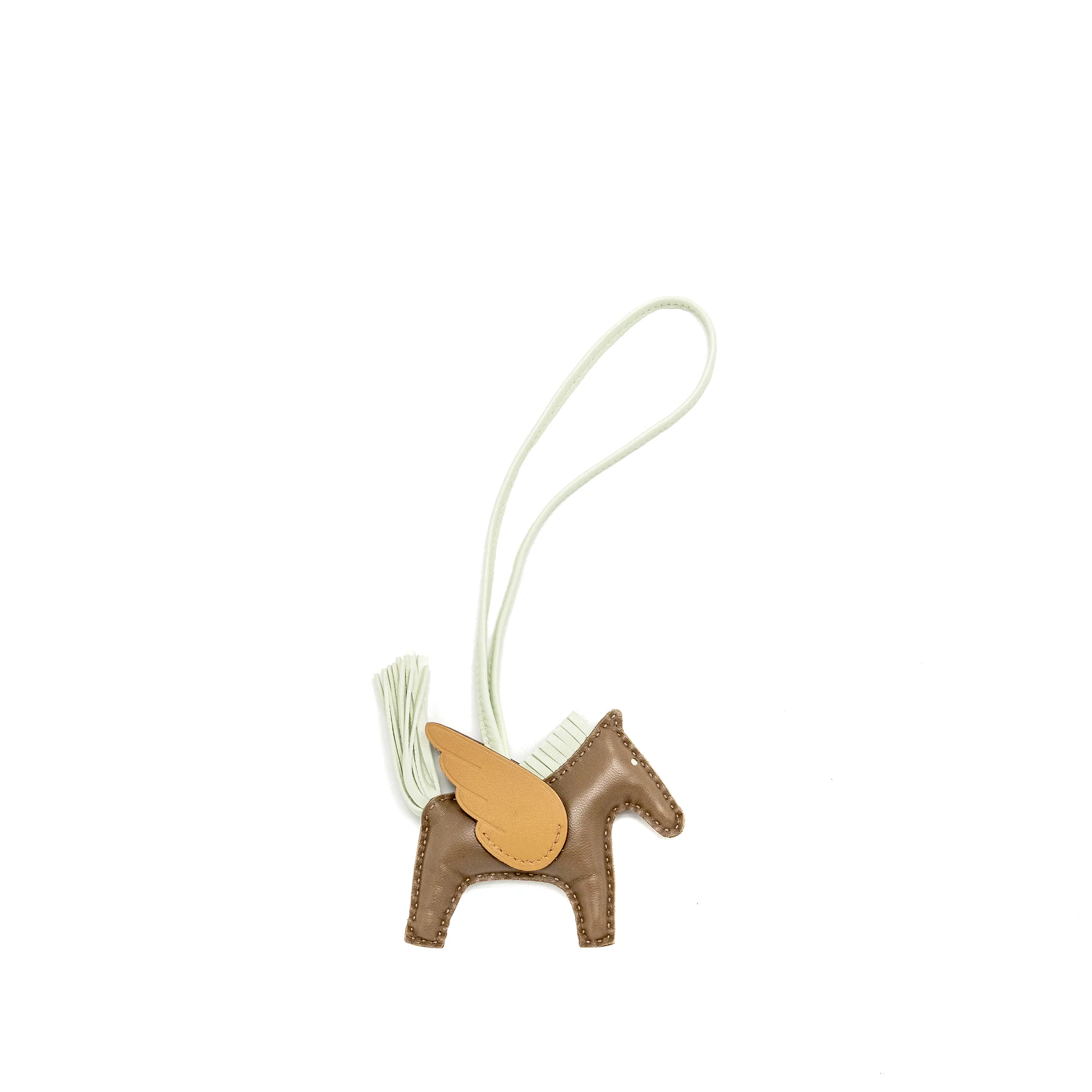 Hermes Rodeo Pegase PM Bag Charm Etoupe/Vert Fizz/Biscuit Stamp U - Image 2
