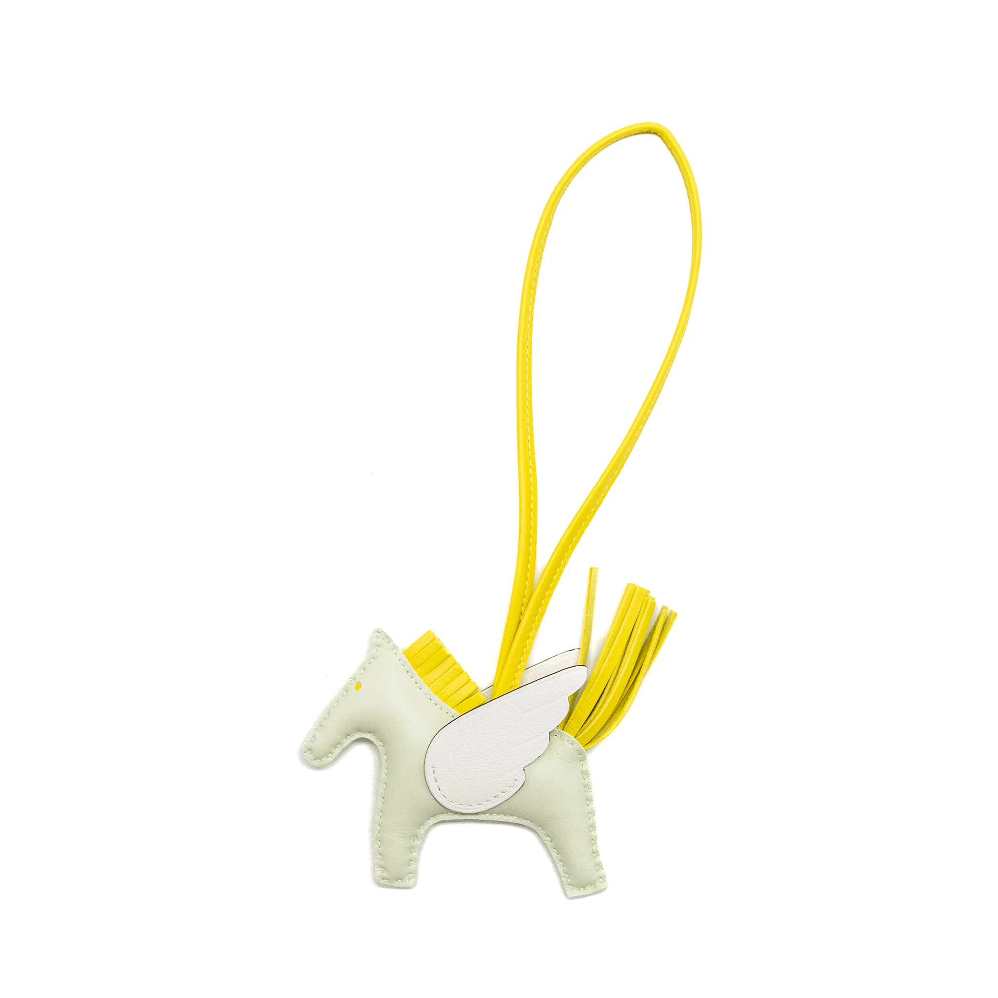 Hermes rodeo pegase pm bag charm vert fizz/lime/new white stamp B