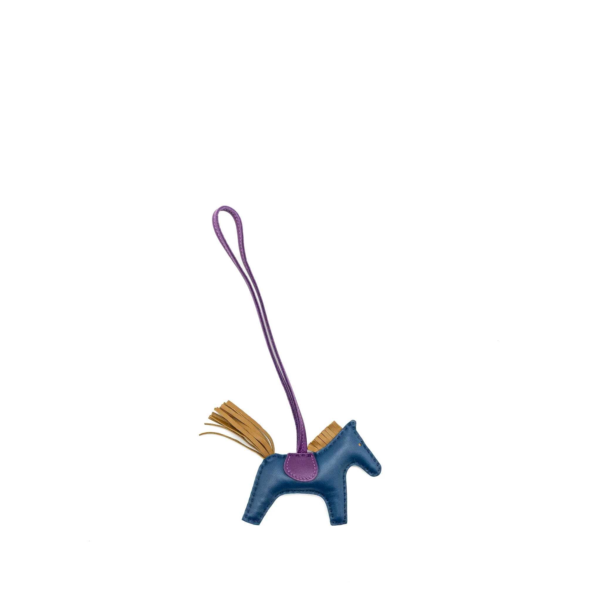 Hermes Rodeo PM Bag Charm Bleu De Malte/Violet/Kraft Stamp D - Image 2