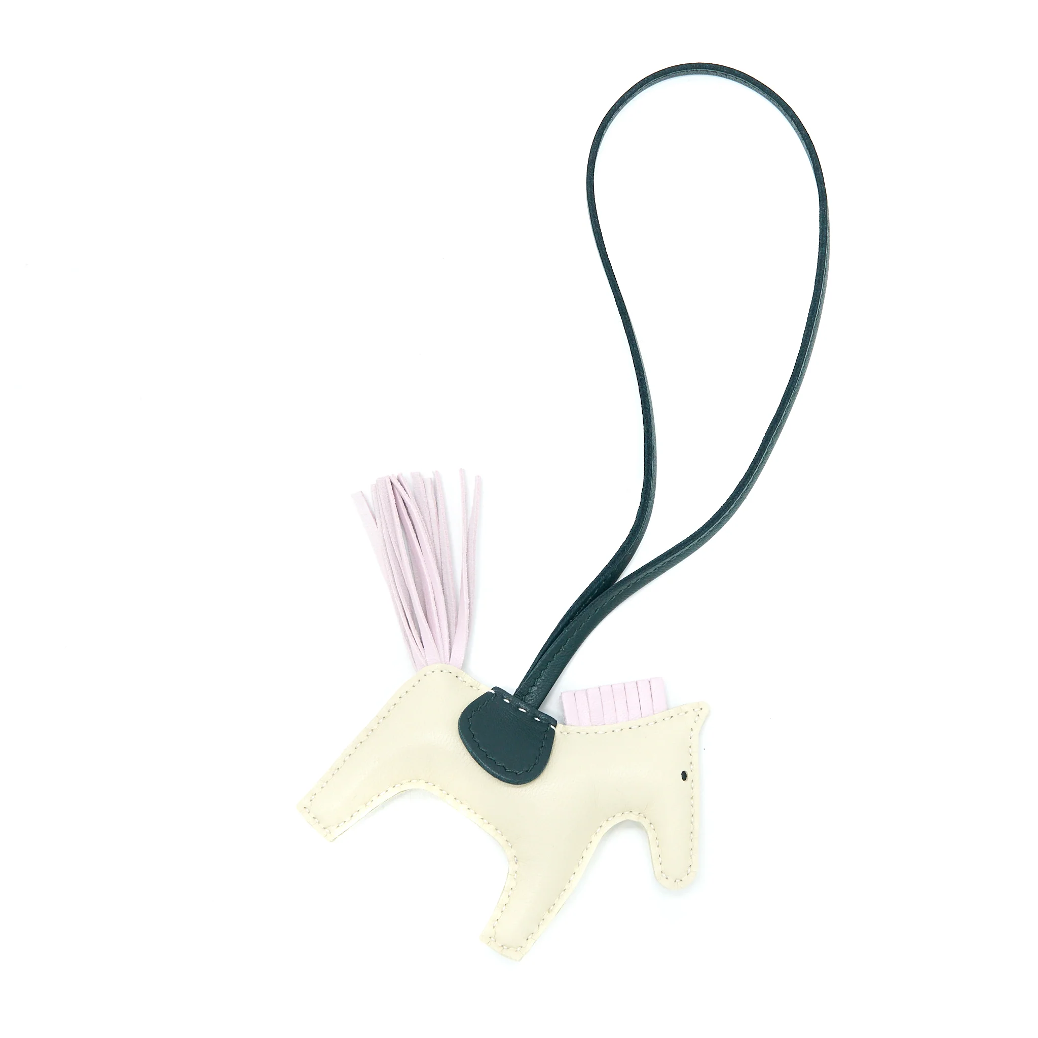 Hermes Rodeo PM Bag Charm Craie/ Mauve Pale/ Vert Cypress Stamp U - Image 3