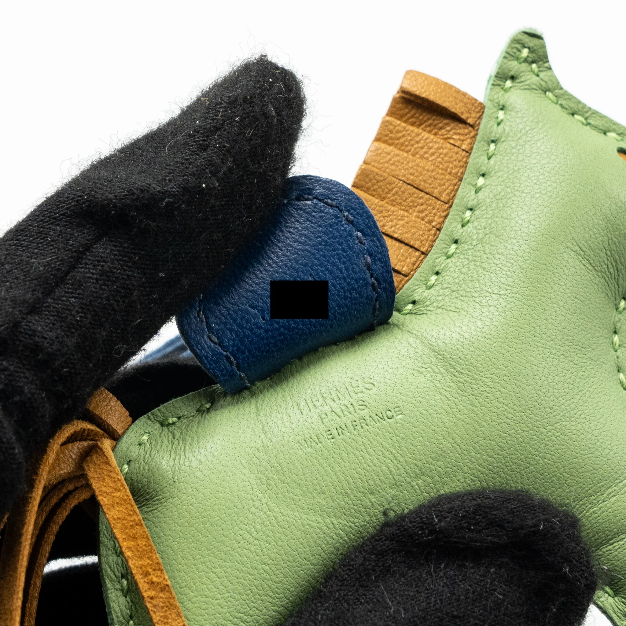 Hermes Rodeo PM Bag Charm Vert Criquet/Sesame/Blue Malte Stamp Y - Image 3