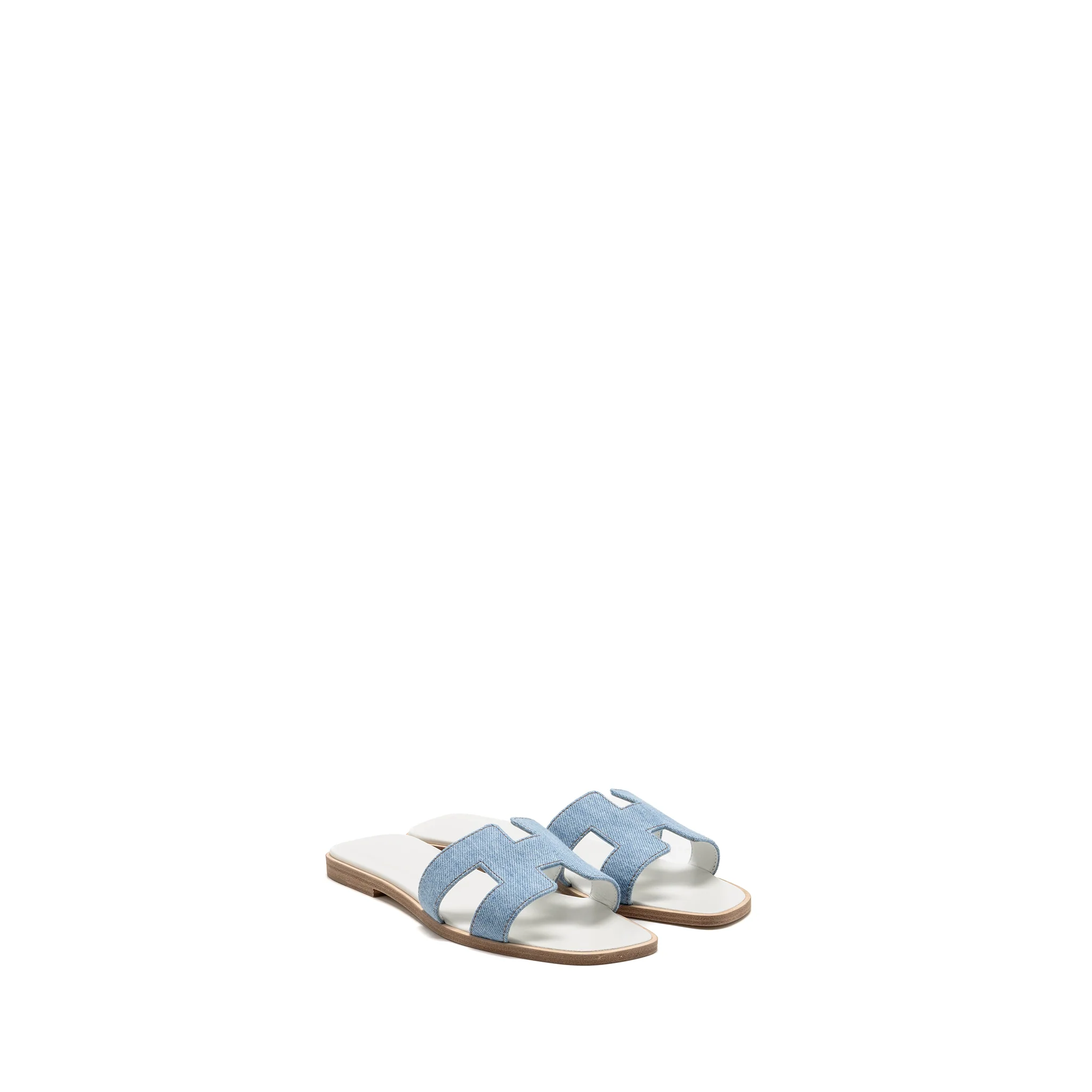 Hermes size 36 oran sandals denim light blue