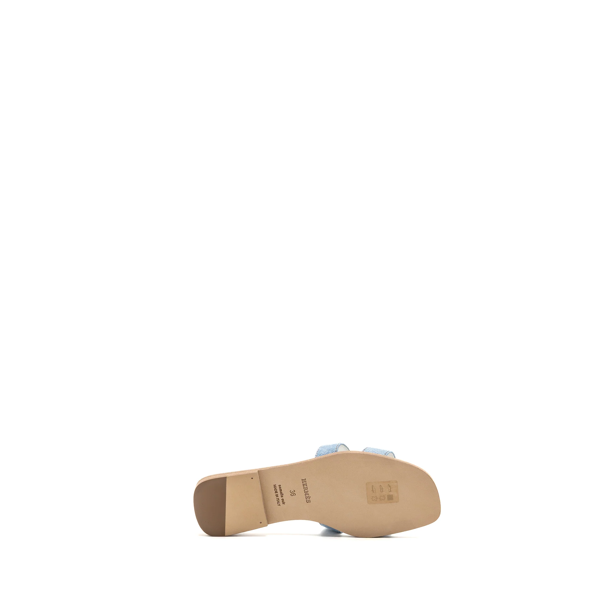 Hermes size 36 oran sandals denim light blue - Image 6