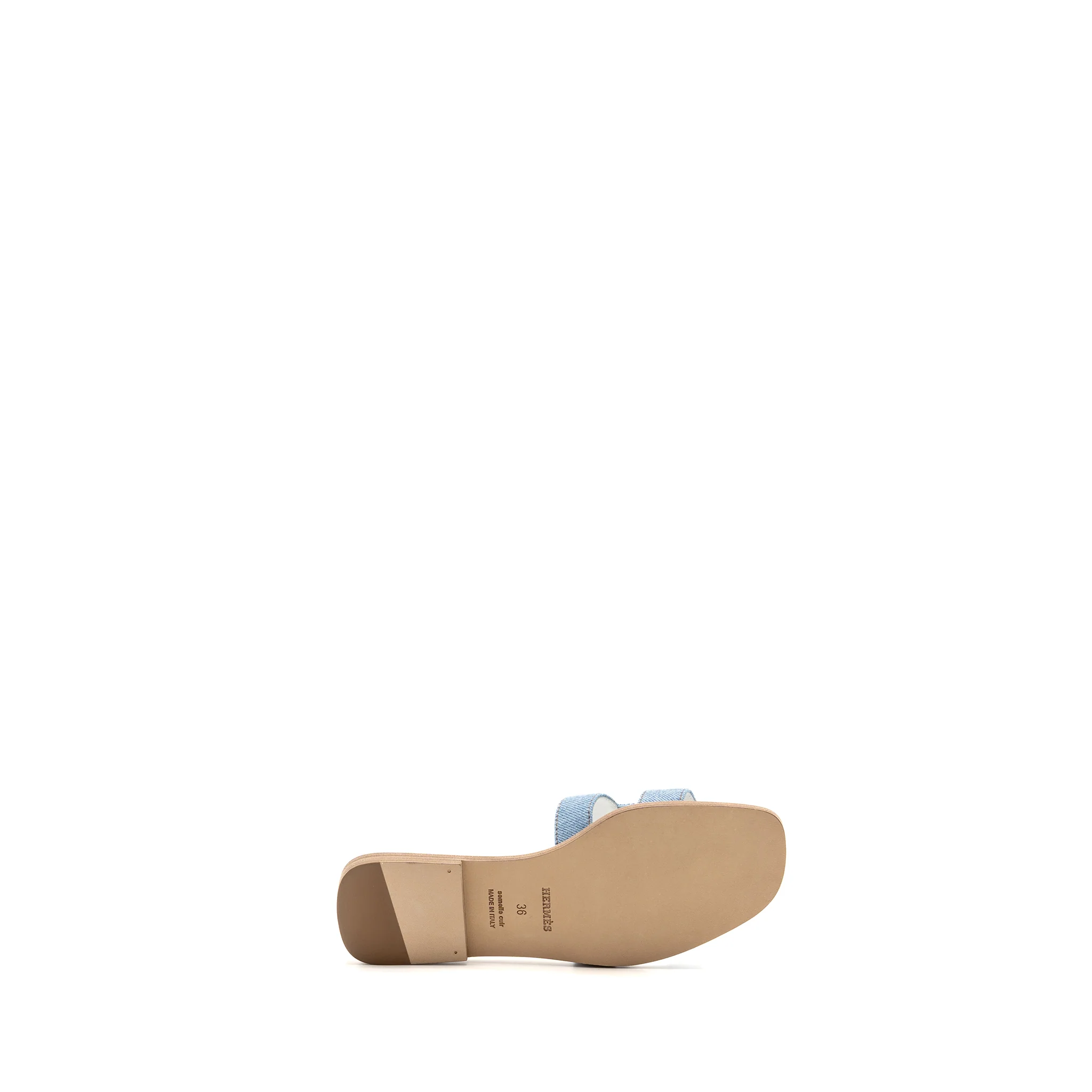 Hermes size 36 oran sandals denim light blue - Image 7