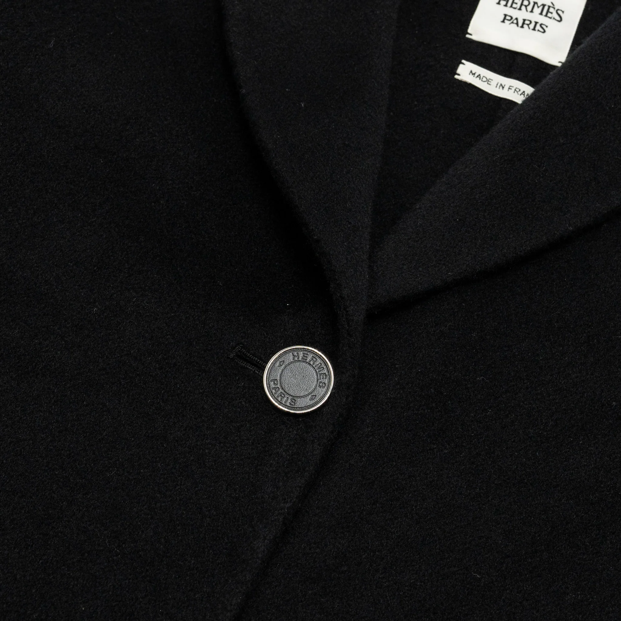 Hermes Size 32 Manteau Souple Cashmere Coat Double-sided Baby Cashmere Black - Image 4