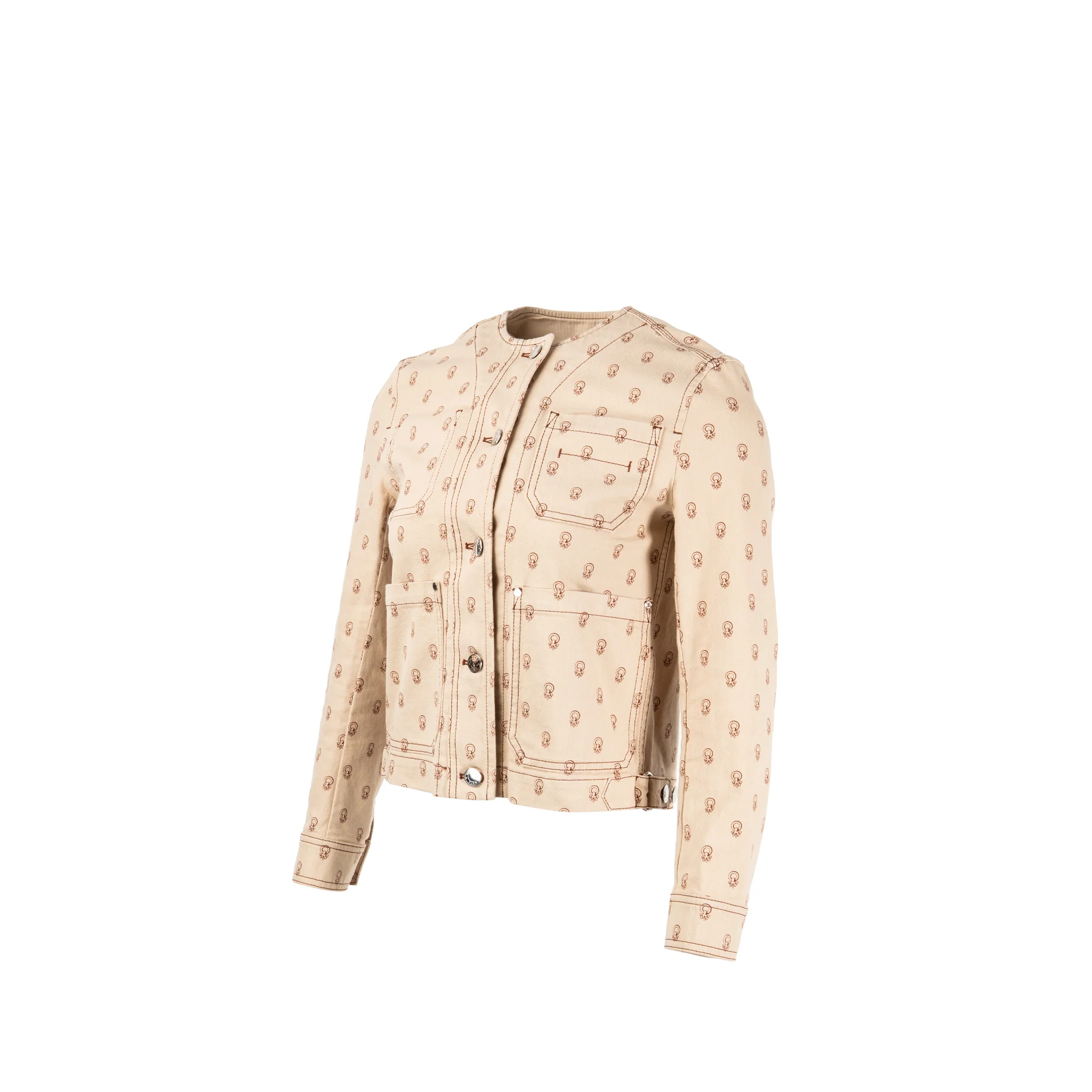 Hermes size 34 cliquetis sport jacket denim beige argile - Image 3