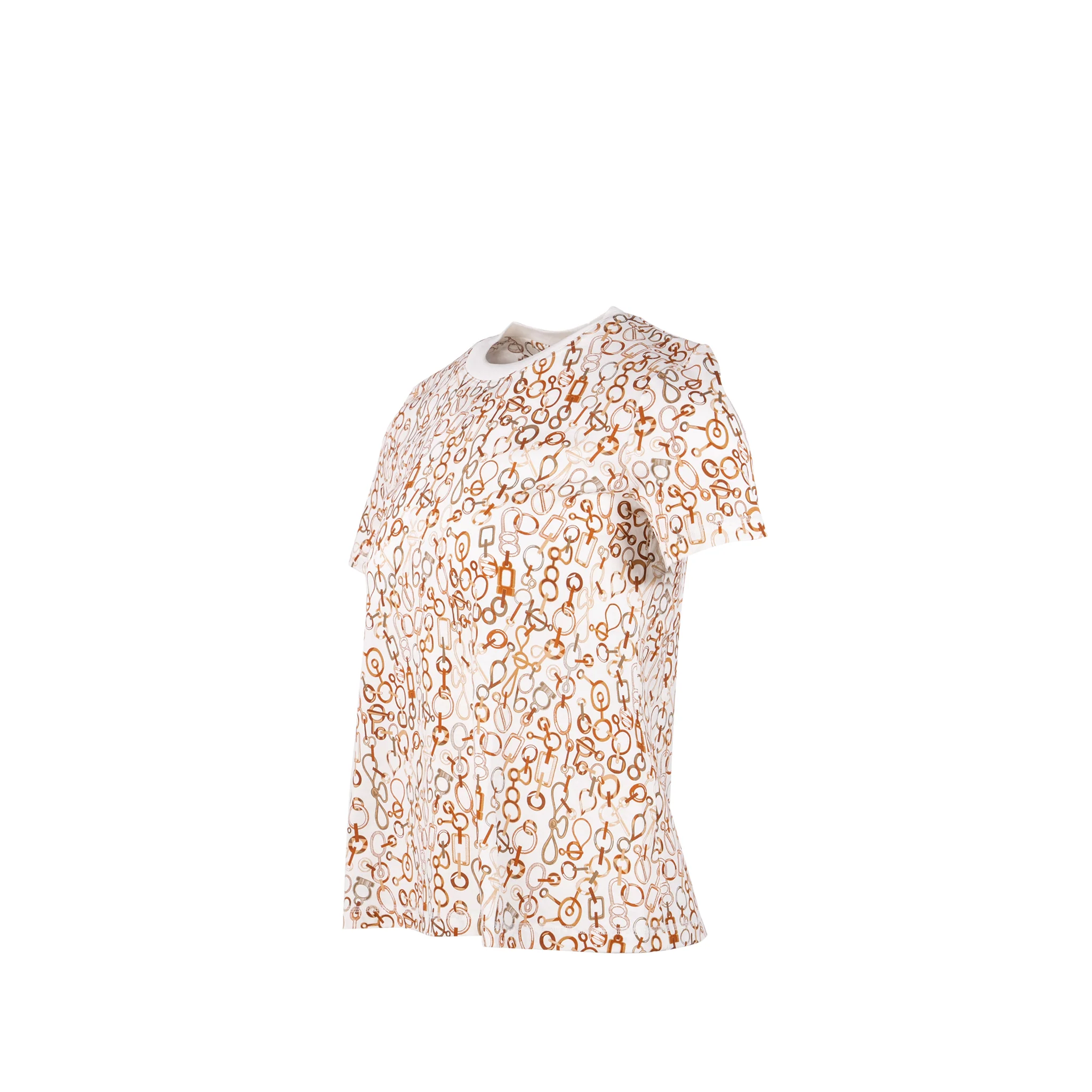 Hermes Size 34 Evase T-shirt Cotton White/Multicolour - Image 2