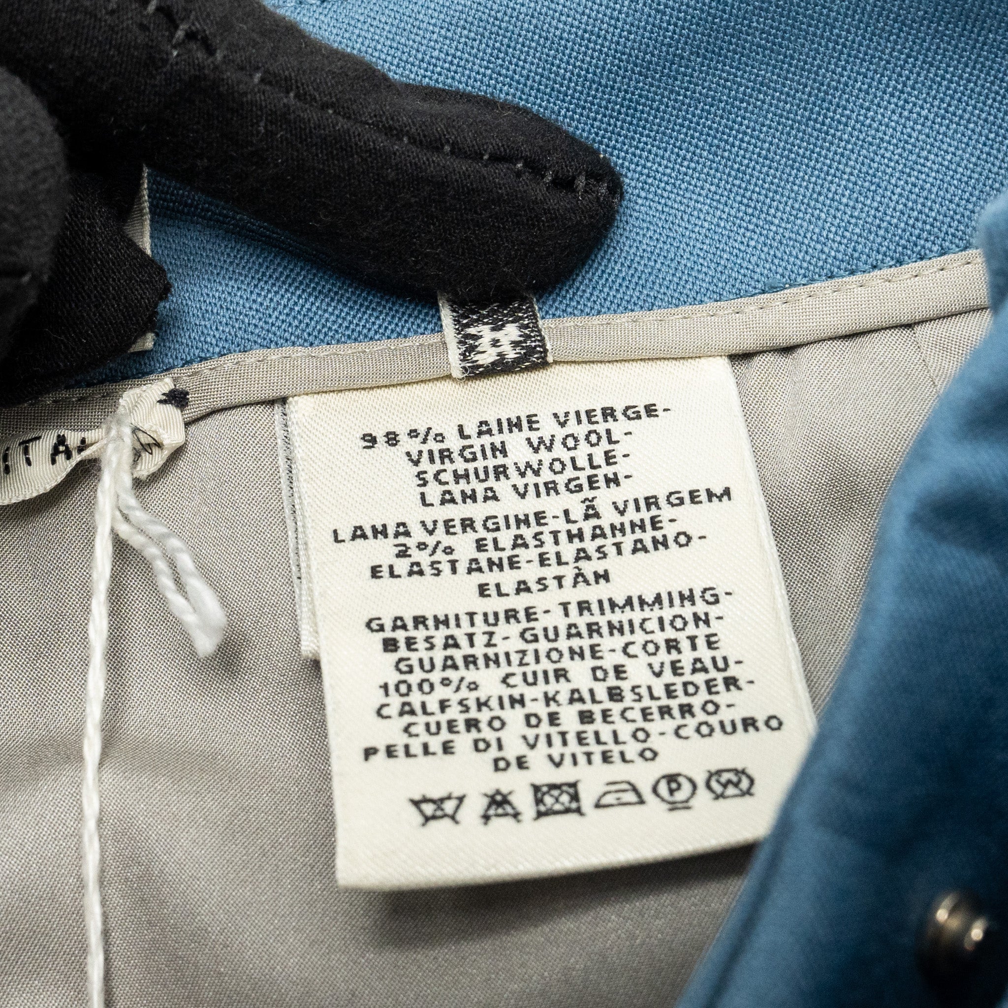 Hermes Size 34 Mini Skirt Virgin Wool Blue Tempete - Image 8