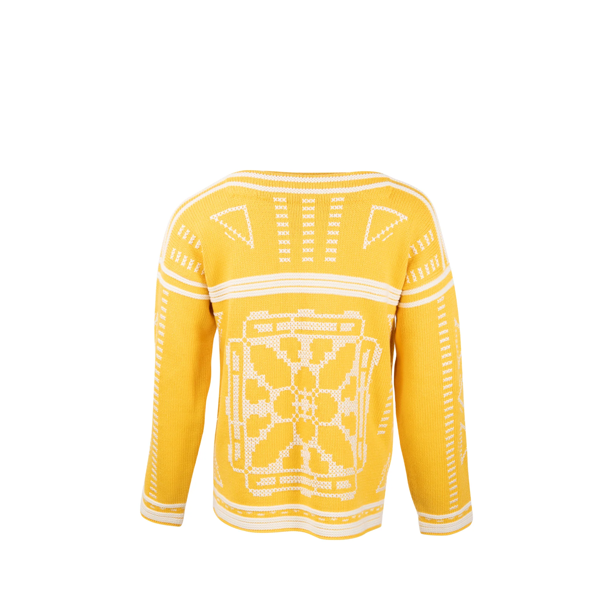 Hermes Size 34 Pull-over Maille Tatersal Cotton Jaune Tourne - Image 2