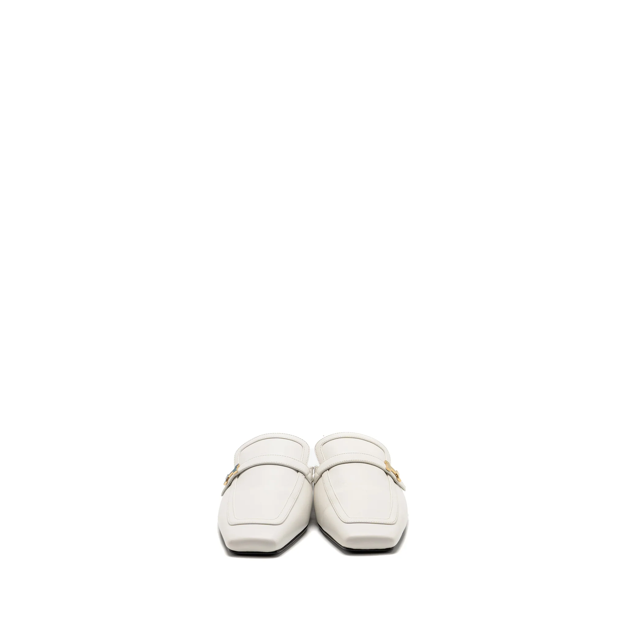 Hermes size 36 Groupie Mules goatskin white GHW - Image 3
