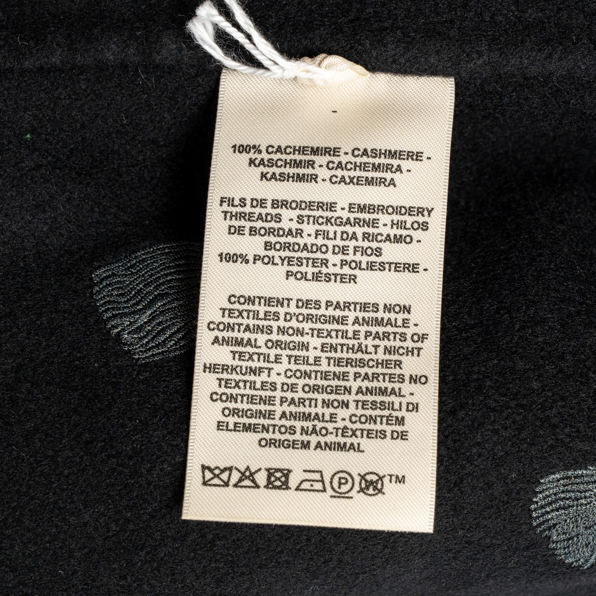 Hermes Size 36 Hooded Embroidered Jacket Cashmere Black - Image 8