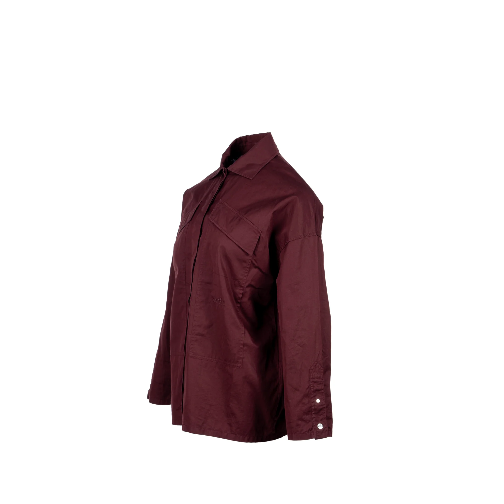 Hermes Size 36 Pocket Shirt Cotton Burgundy - Image 2