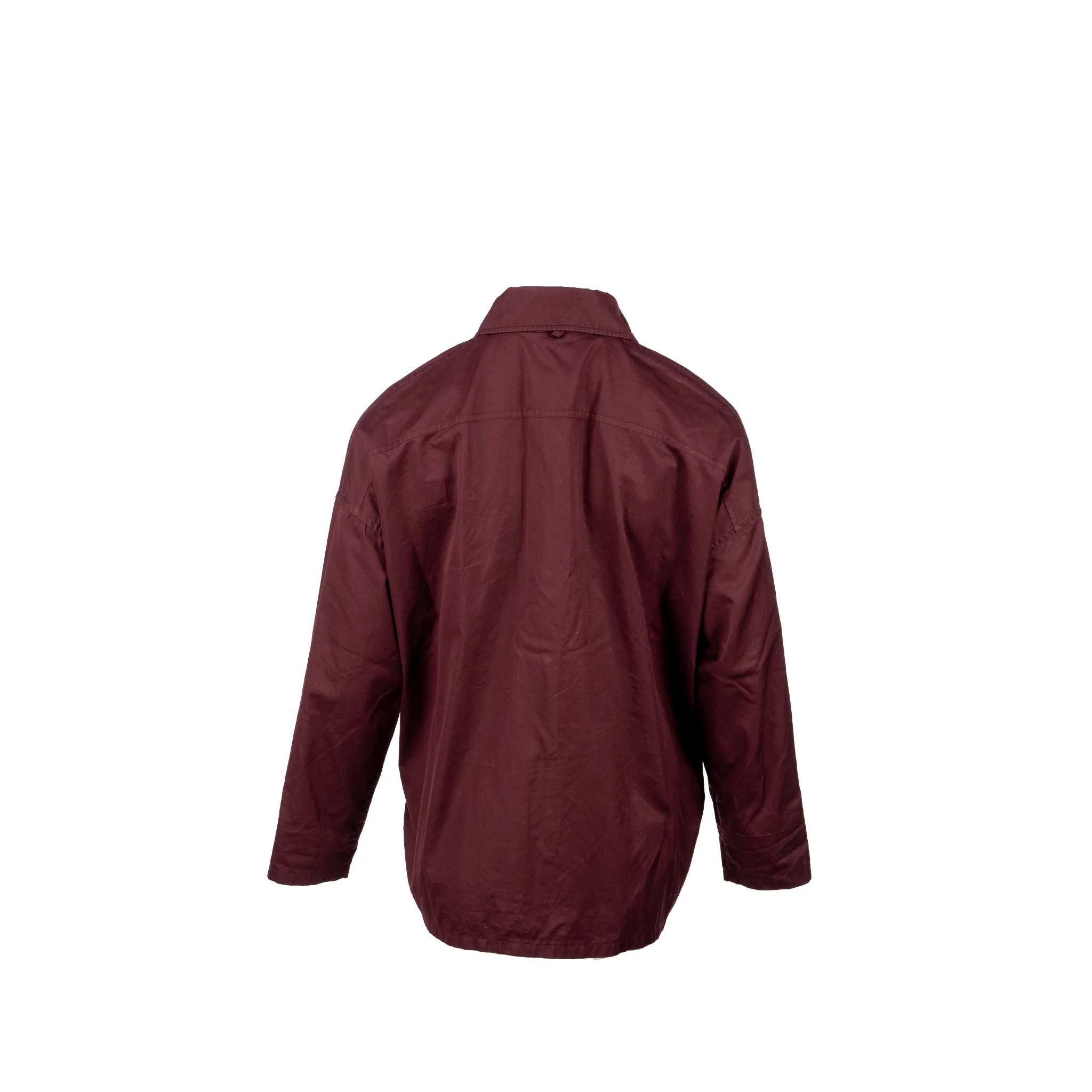 Hermes Size 36 Pocket Shirt Cotton Burgundy - Image 3