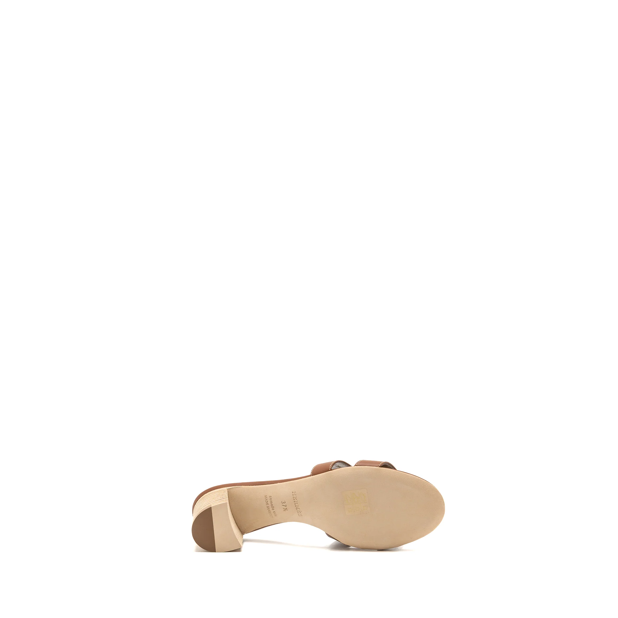 Hermes Size 37.5 Oasis Sandals Calfskin Gold - Image 6