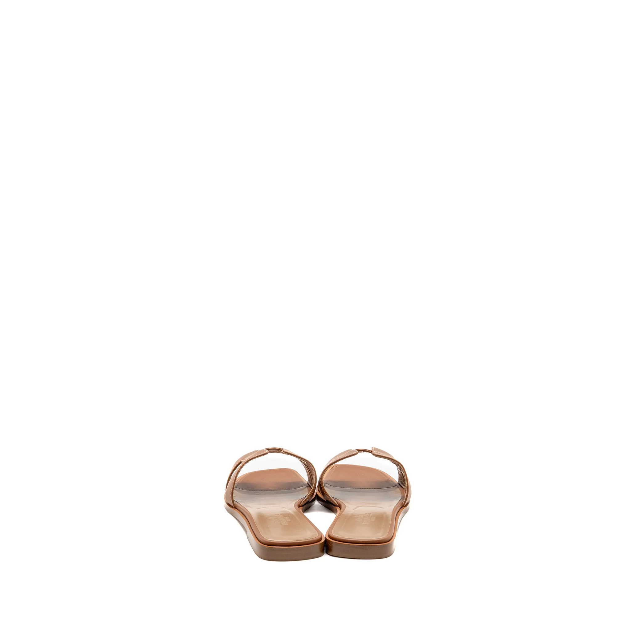 Hermes Size 37.5 Oran Sandals Calfskin Gold - Image 4