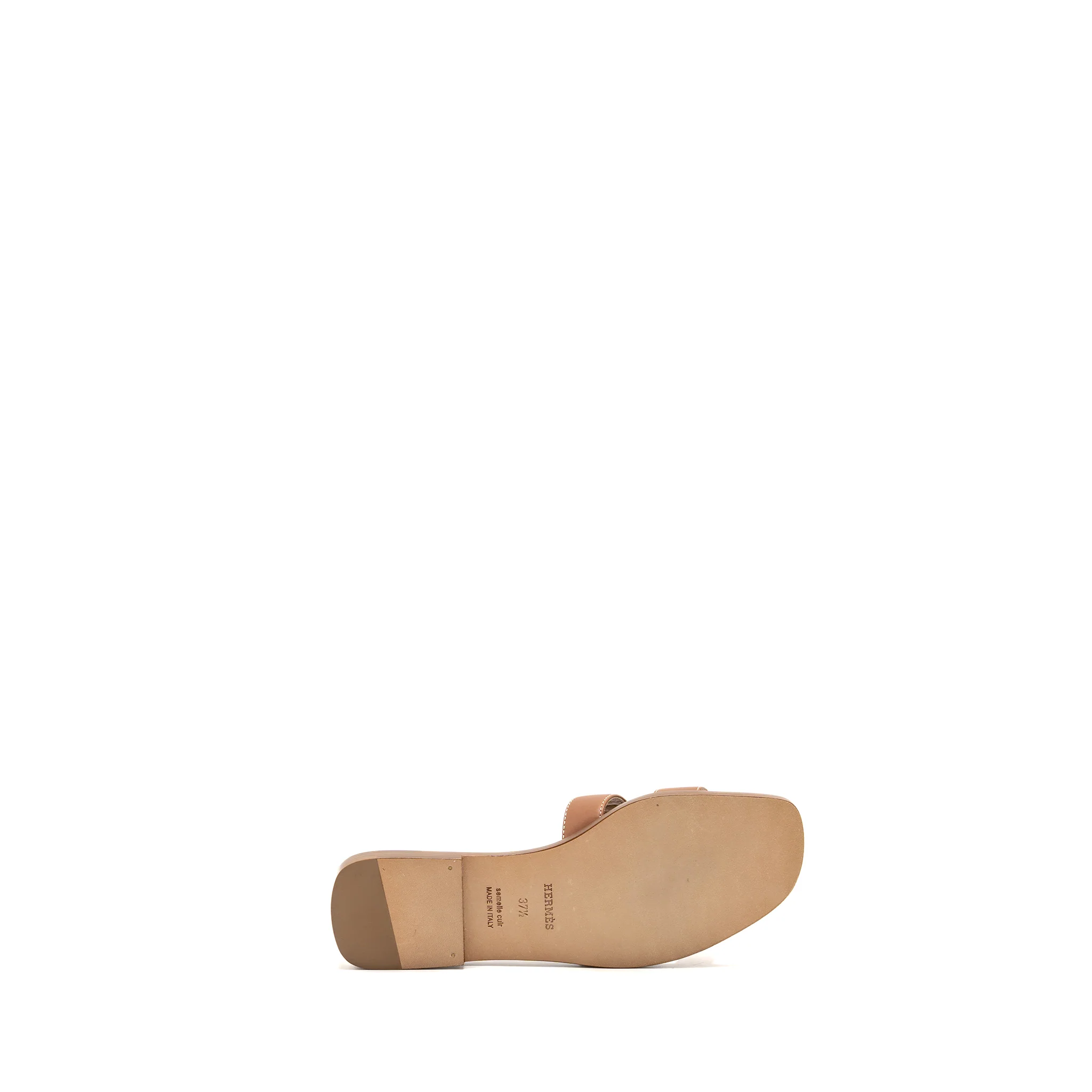 Hermes Size 37.5 Oran Sandals Calfskin Gold - Image 6