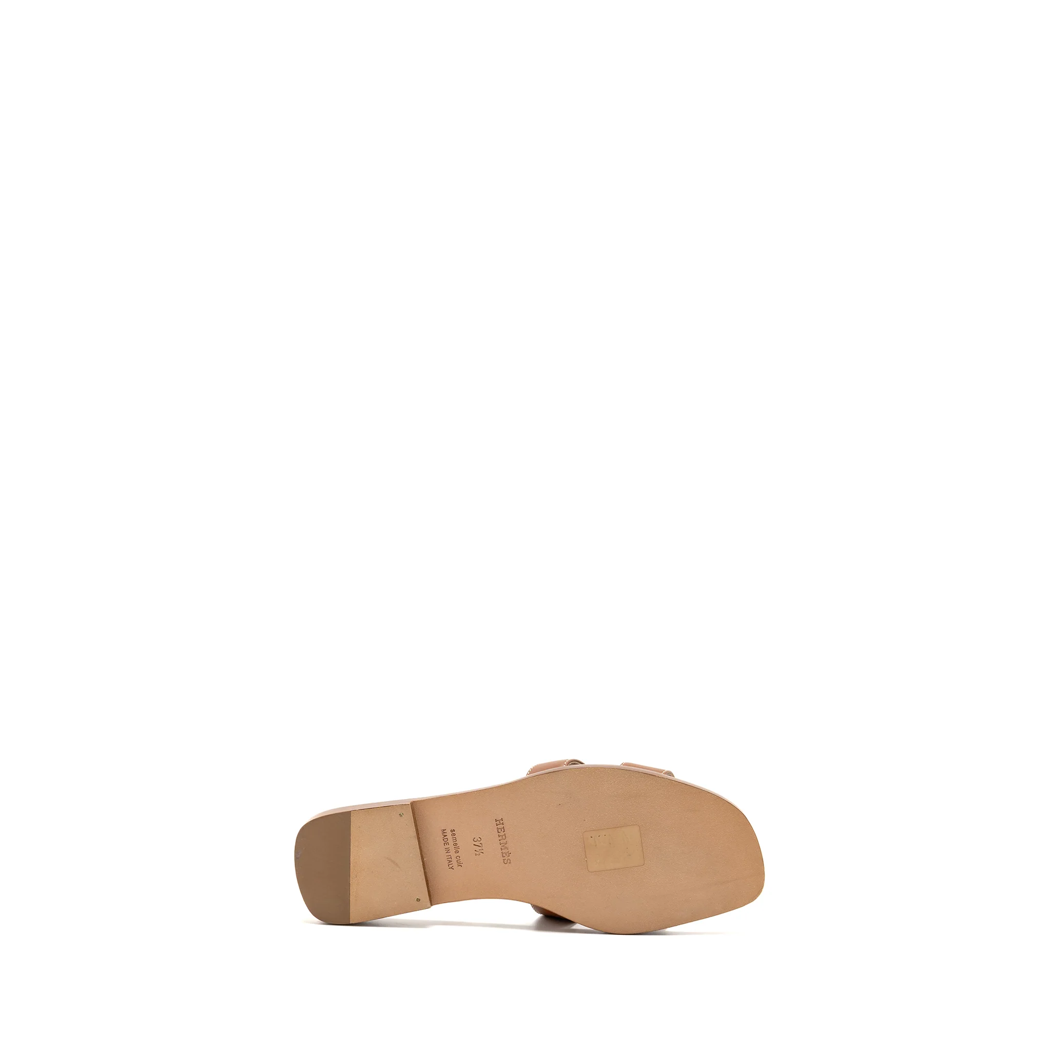 Hermes Size 37.5 Oran Sandals Calfskin Gold - Image 7