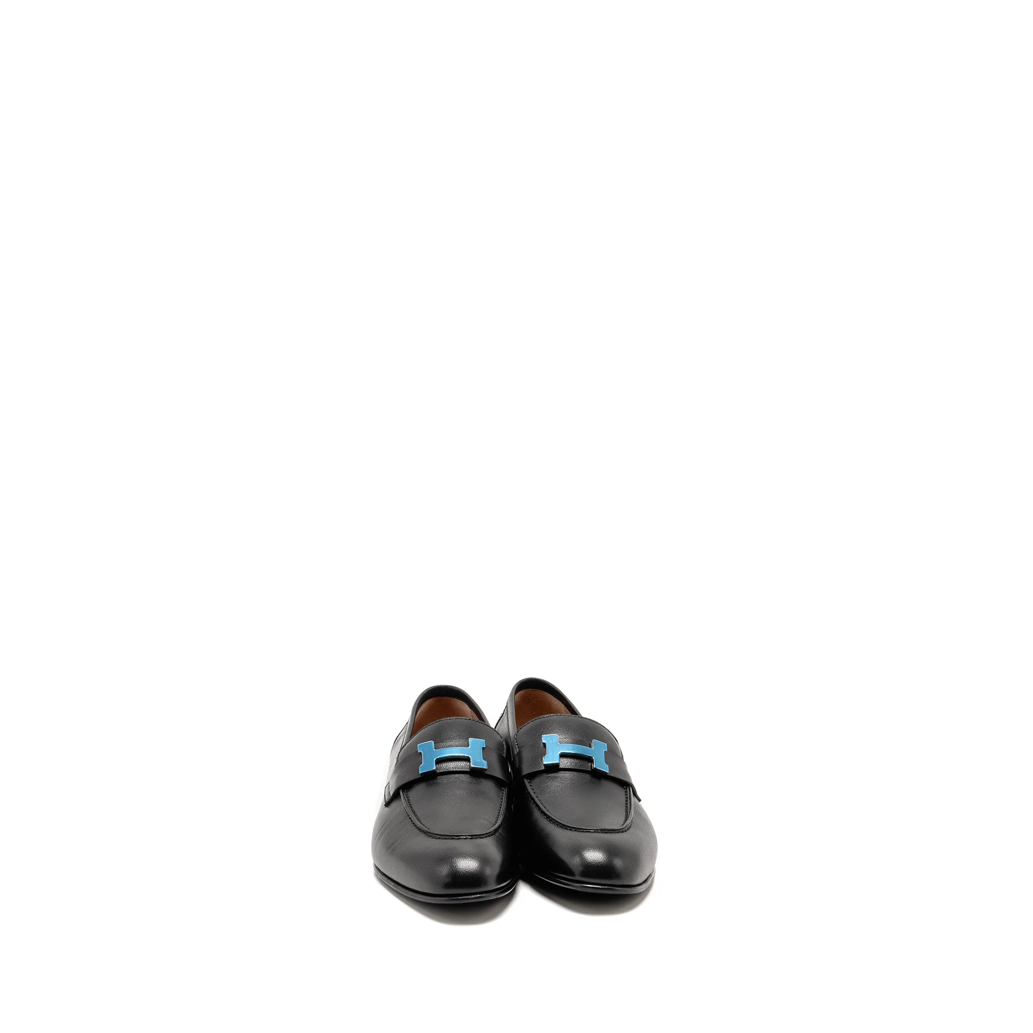 Hermes Size 37.5 Paris Loafer Calfskin Black SHW - Image 2