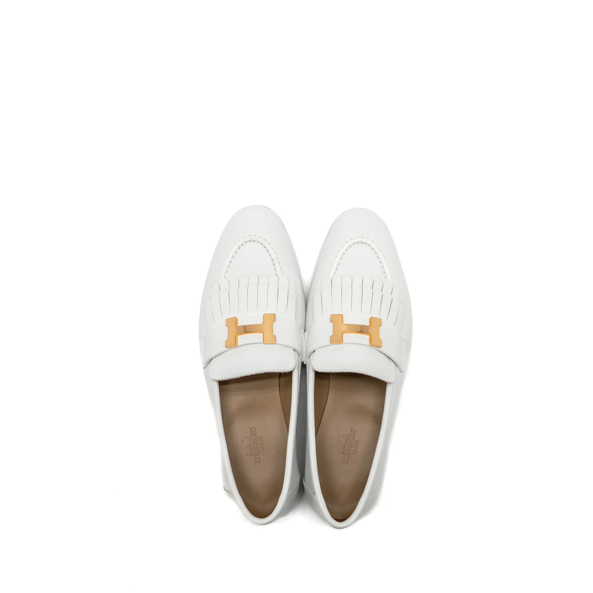 Hermes size 37.5 Royal loafer calfskin white RGHW - Image 2