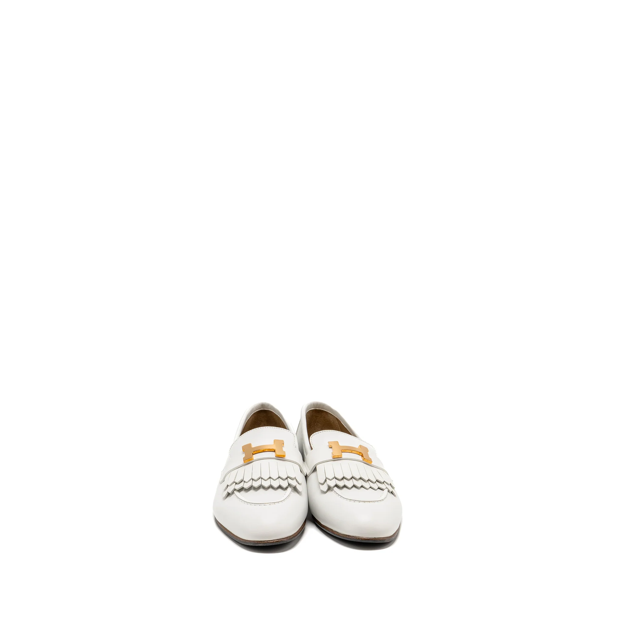 Hermes size 37.5 Royal loafer calfskin white RGHW - Image 3