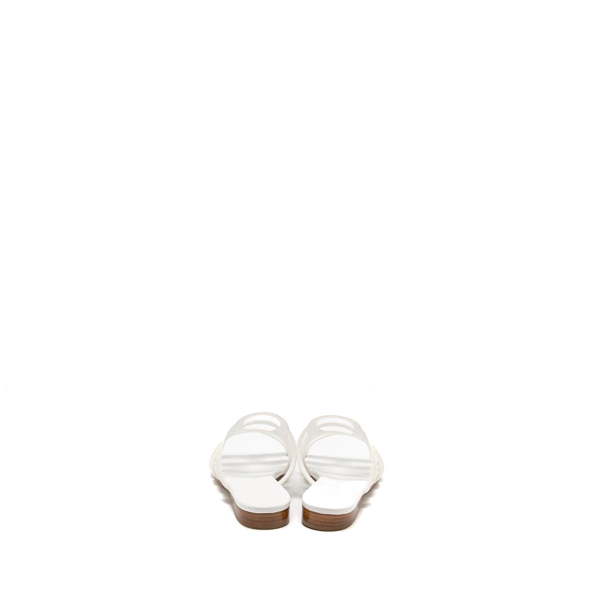 Hermes Size 37 Camelia Sandal Calfskin White - Image 3
