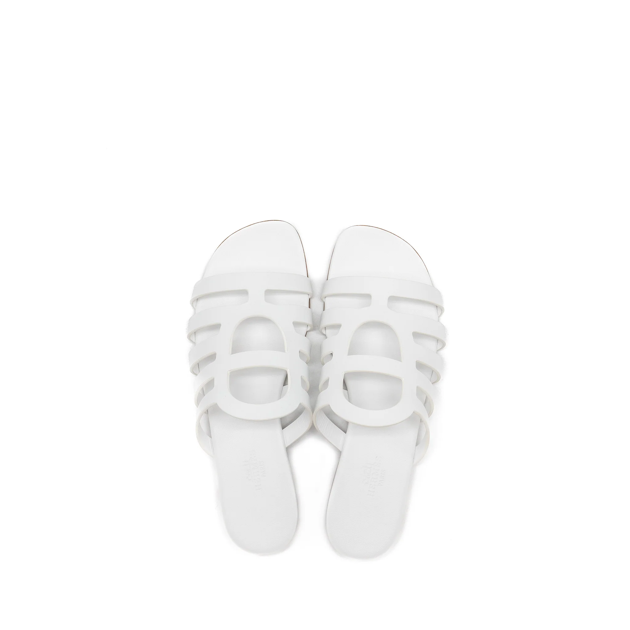 Hermes Size 37 Camelia Sandal Calfskin White - Image 4