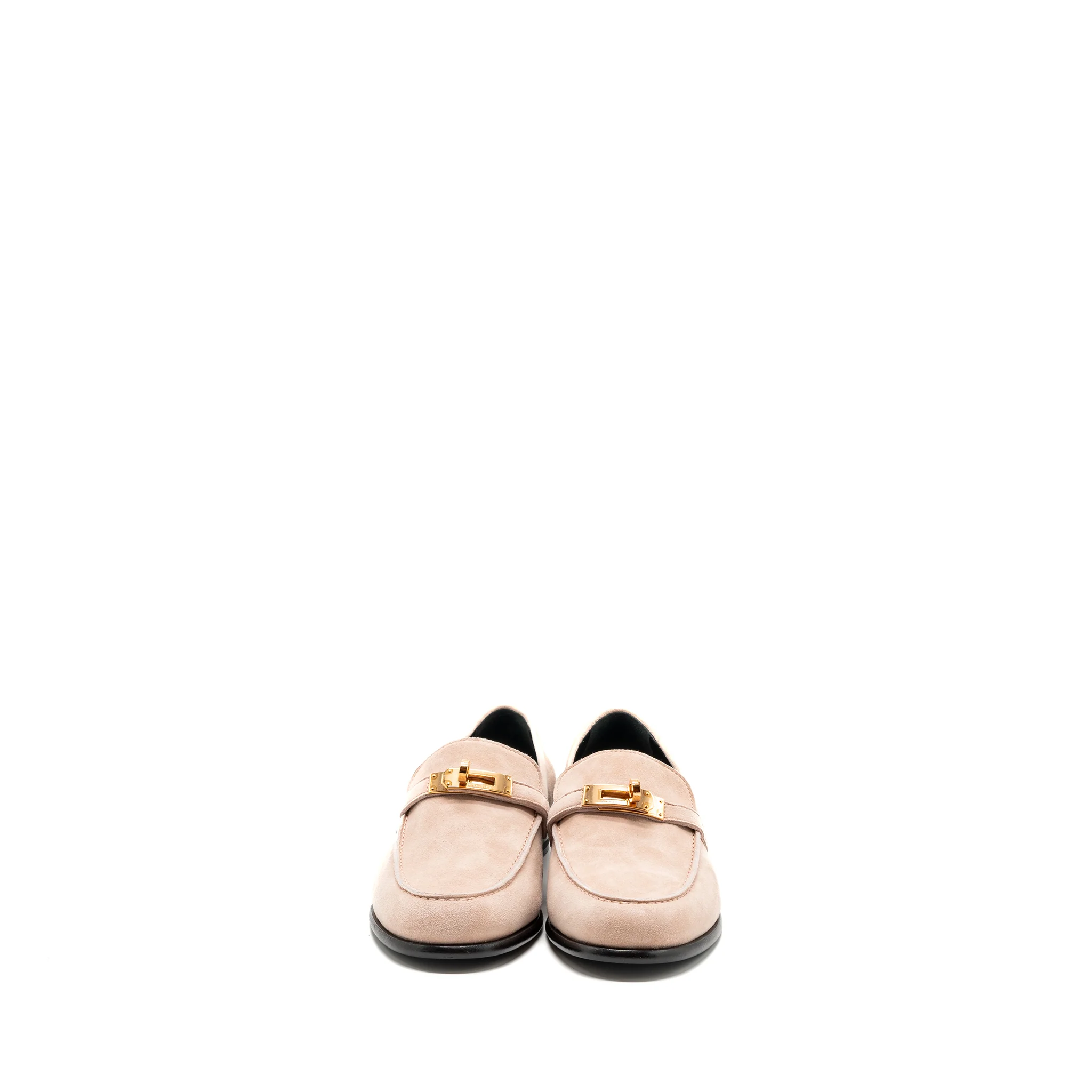 Hermes size 37 destin loafer suede rose opaline RGHW - Image 2