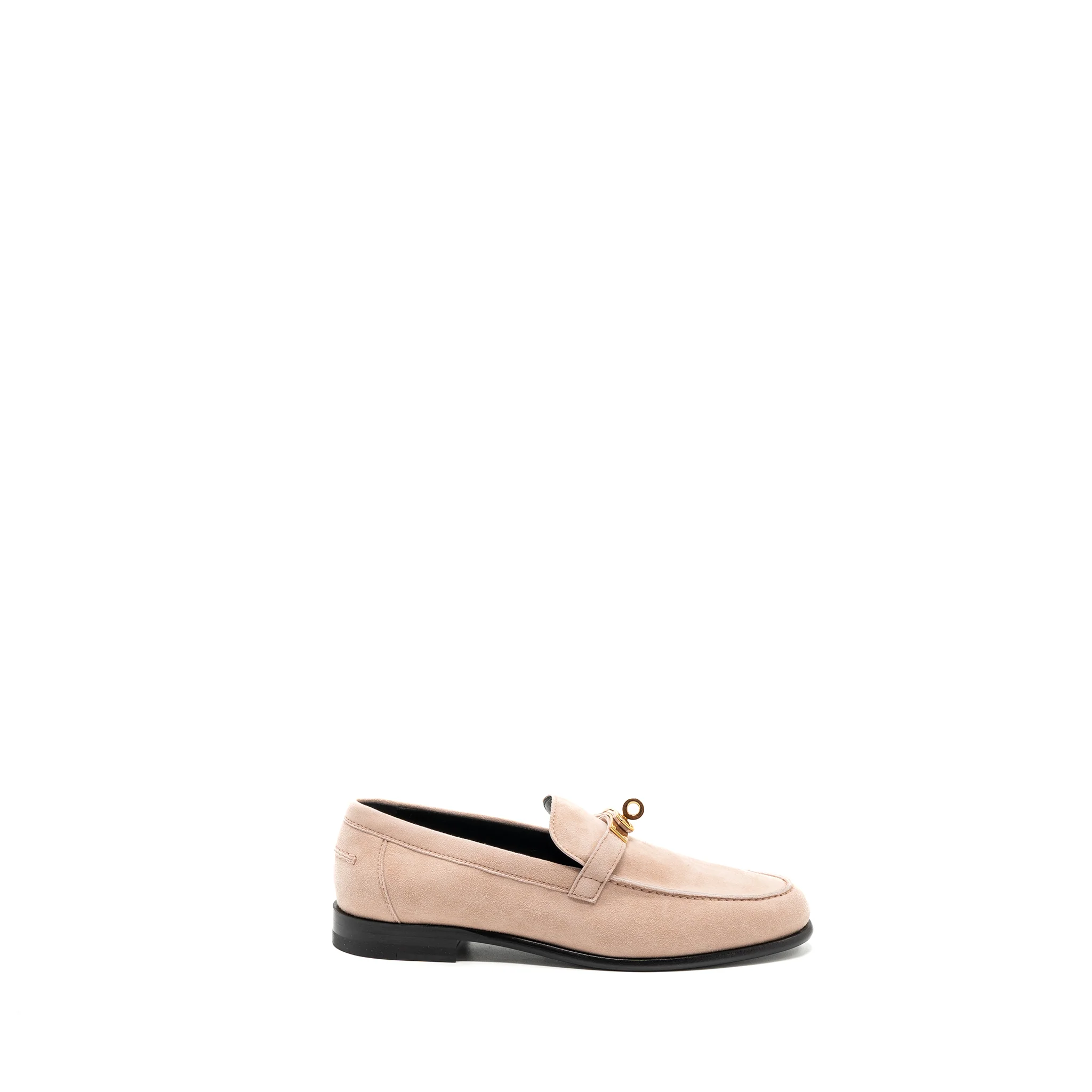 Hermes size 37 destin loafer suede rose opaline RGHW - Image 5