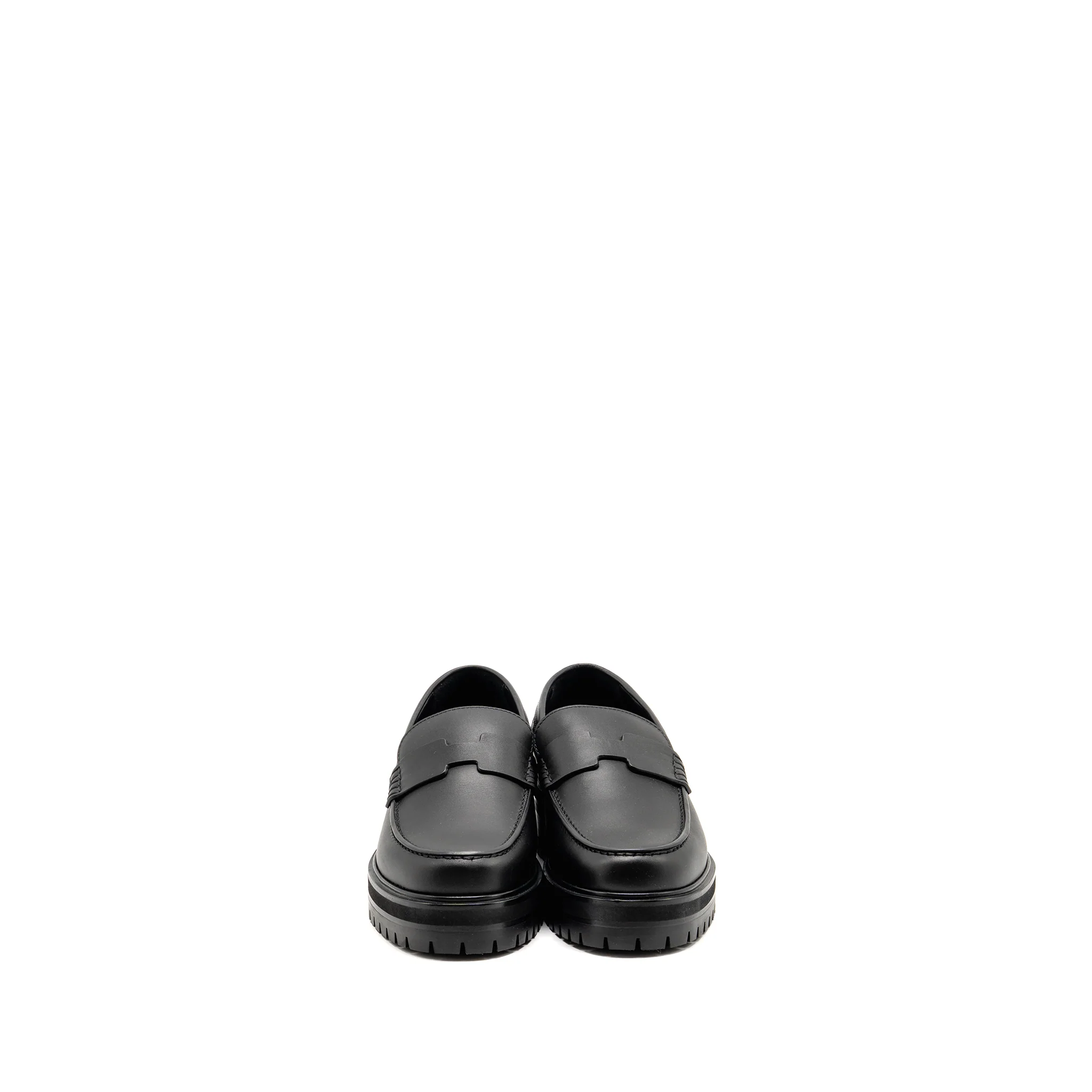 Hermes Size 37 Mocassins Hitch Loafer Glazed Calfskin Black - Image 3