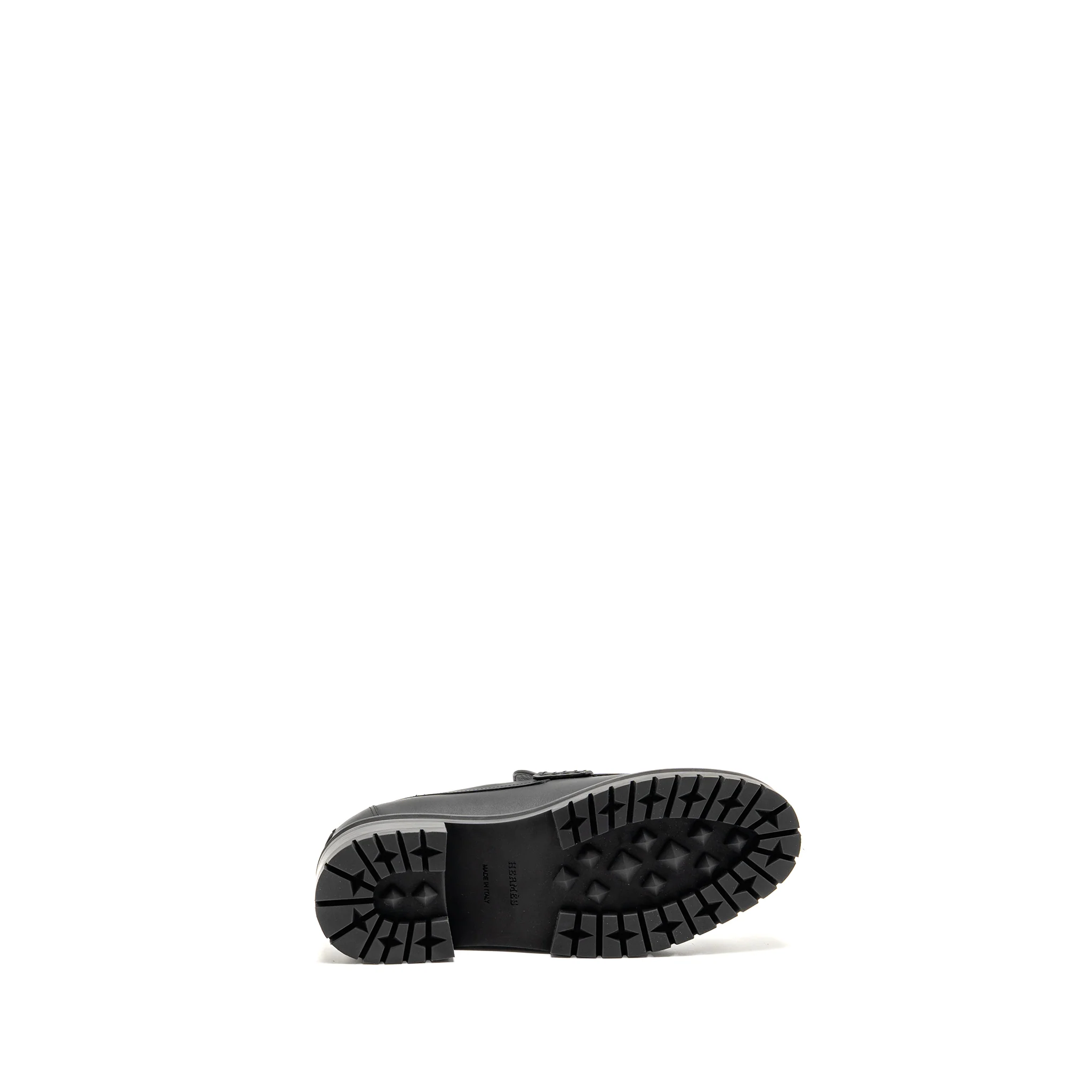 Hermes Size 37 Mocassins Hitch Loafer Glazed Calfskin Black - Image 6