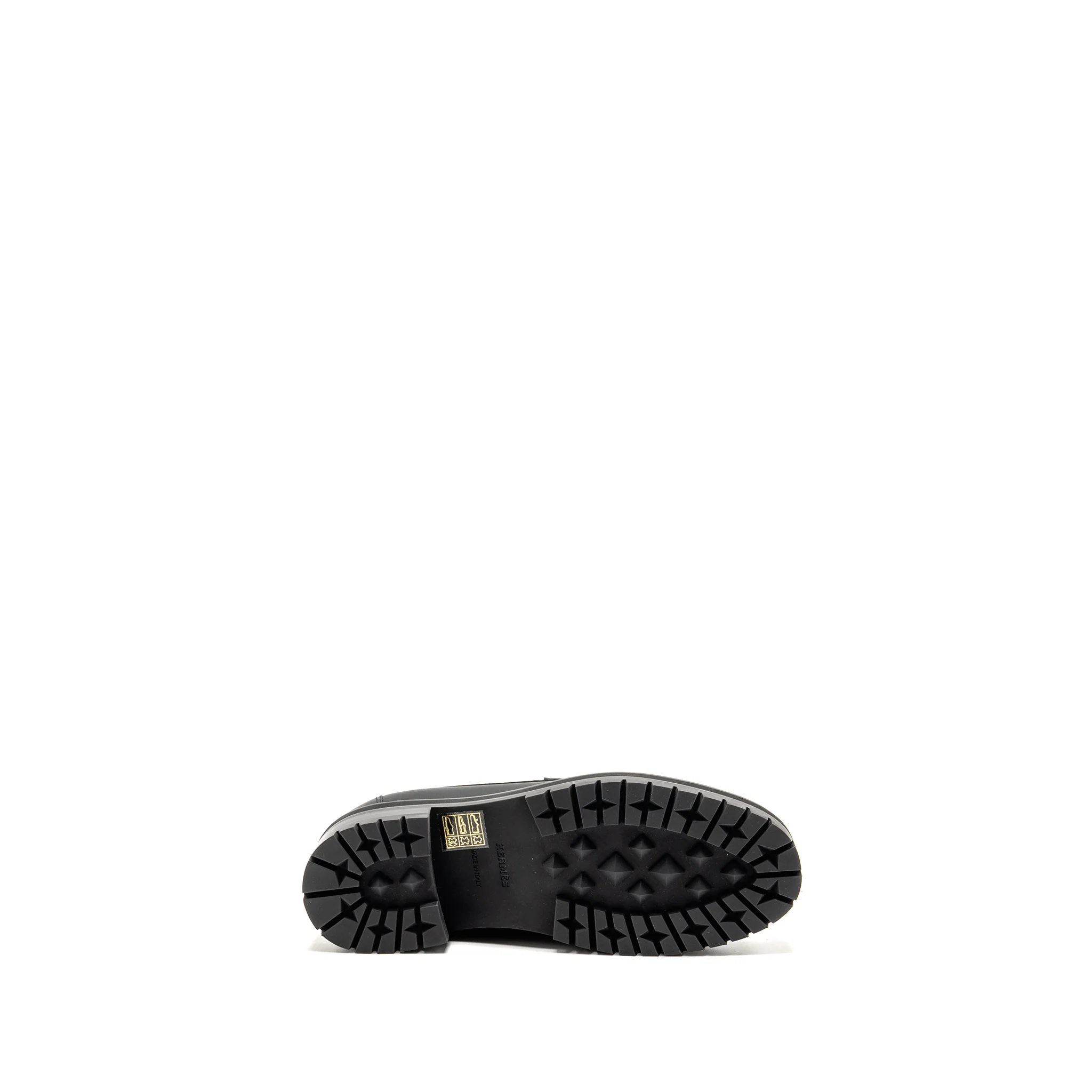 Hermes Size 37 Mocassins Hitch Loafer Glazed Calfskin Black - Image 7