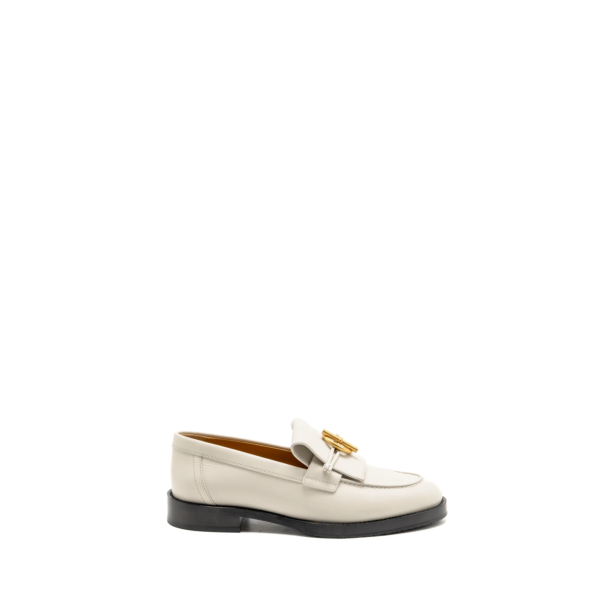 Hermes Size 37 Mocassins Impact Loafers Calfskin Blanc de Paris GHW - Image 4