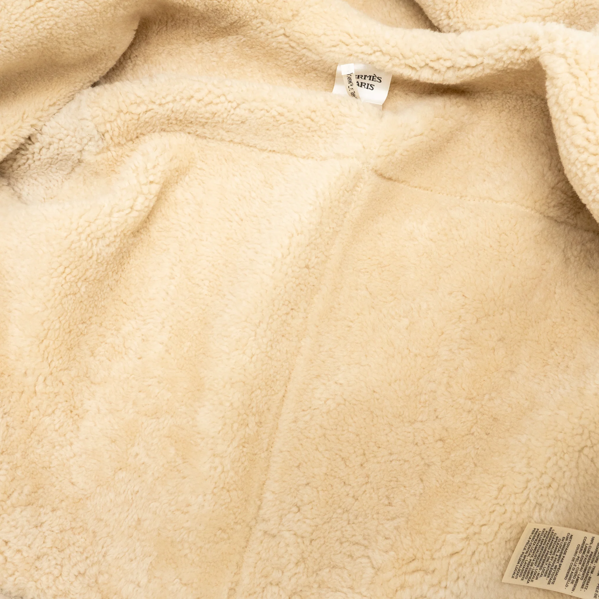Hermes Size 38 Bomber Jacket Dyed Lambskin Blanc/Coquille SHW - Image 5