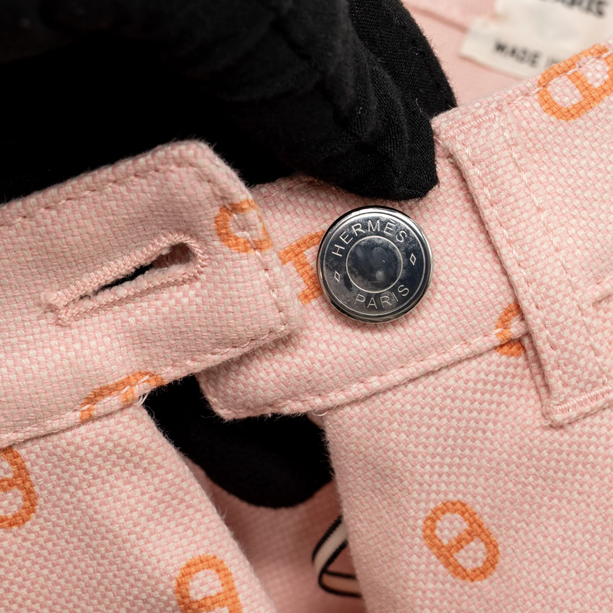 Hermes Size 38 Chaine D’ancre Denim Miniskirt Pink/Orange - Image 4