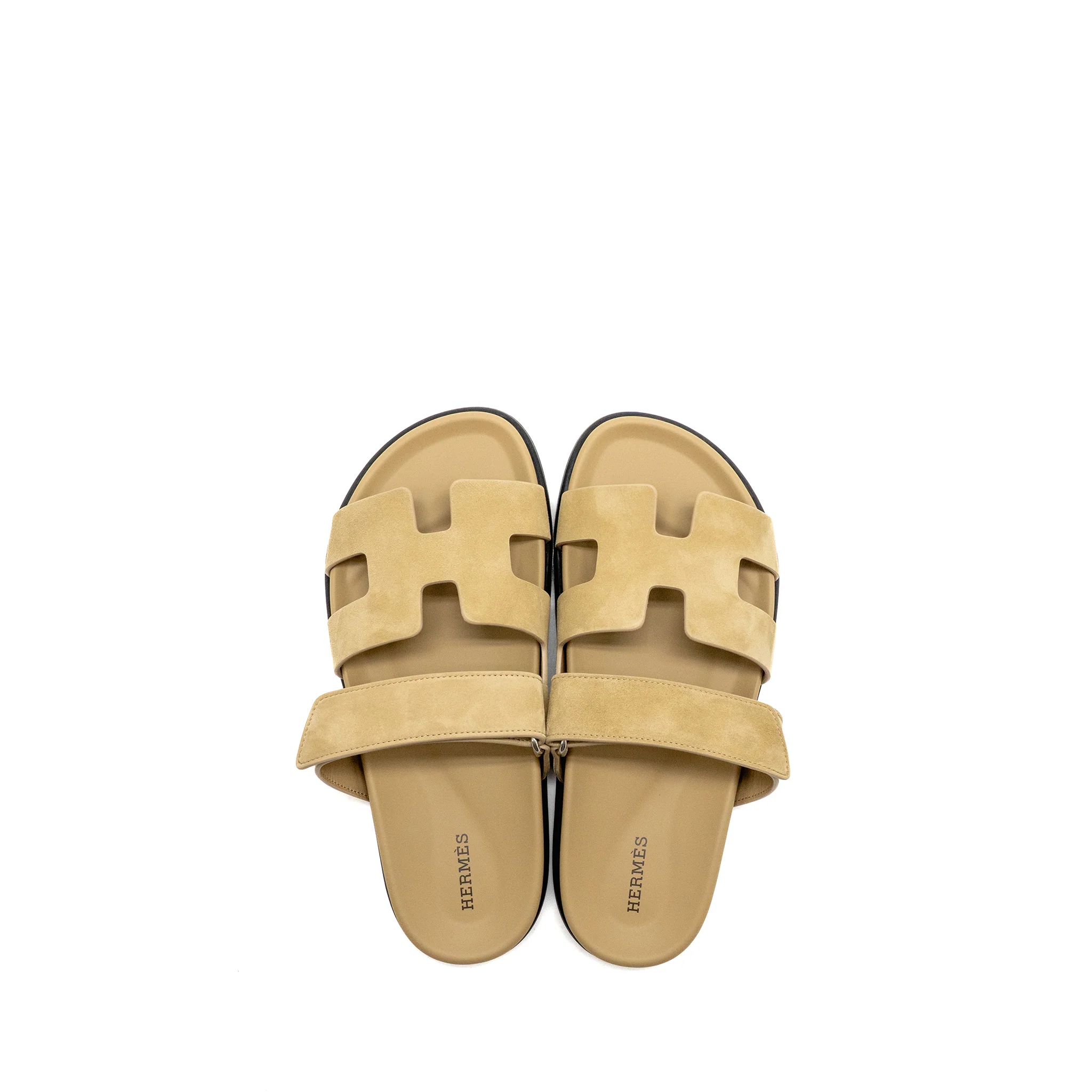 Hermes Size 38 Chypre Sandals Leather Beige Albatre SHW - Image 2