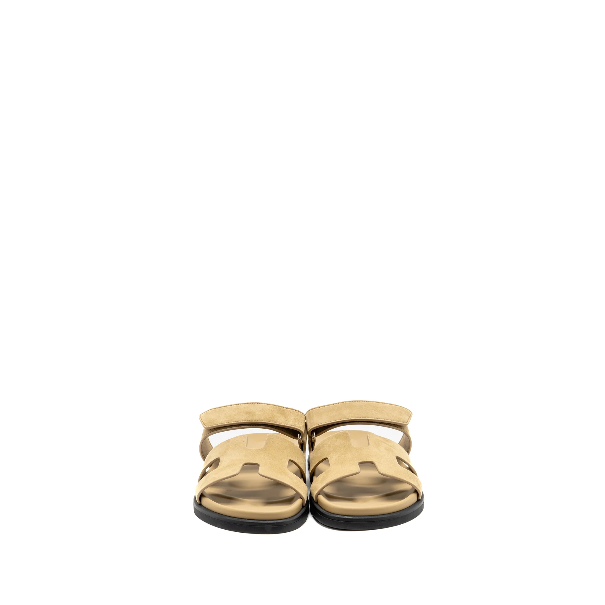 Hermes Size 38 Chypre Sandals Leather Beige Albatre SHW - Image 3