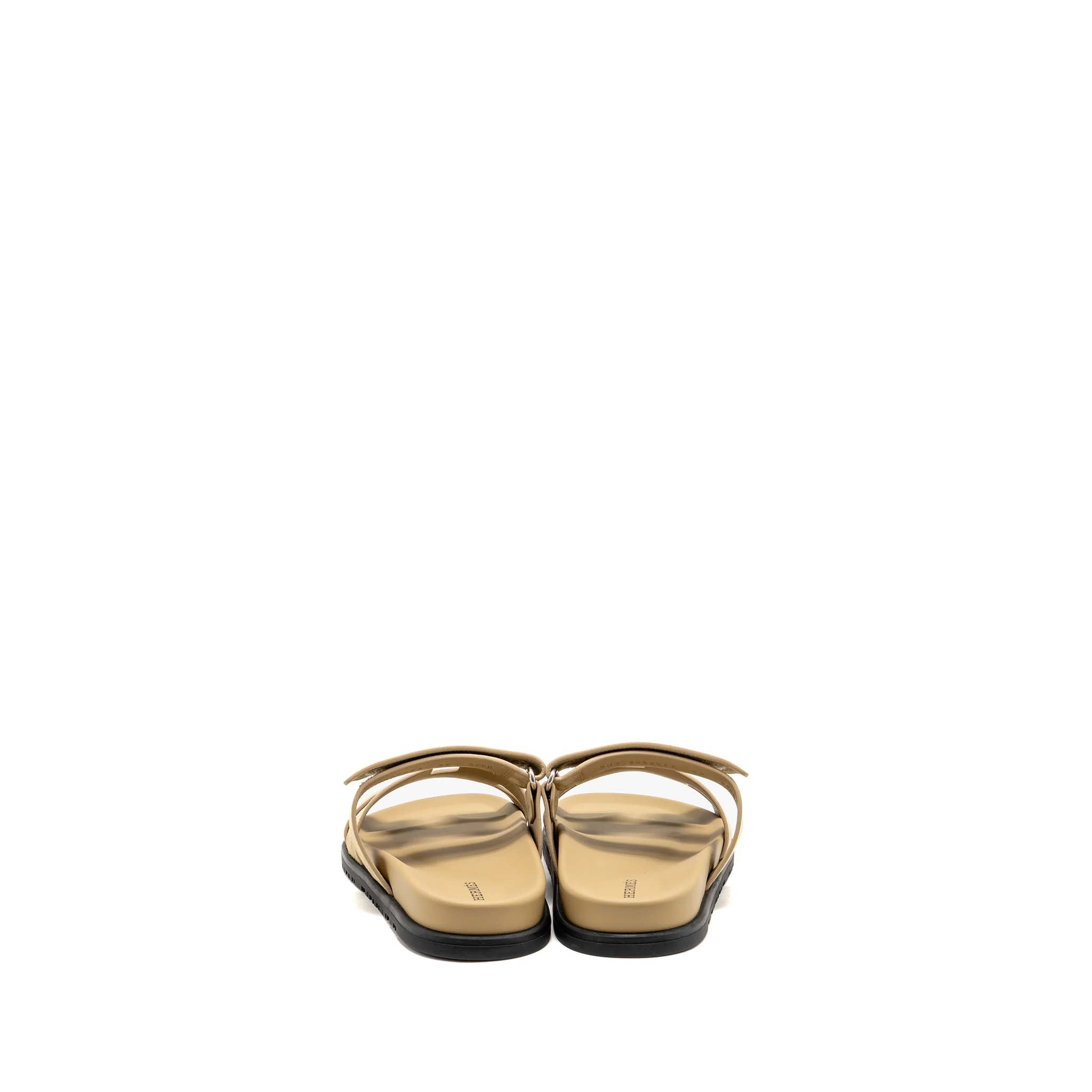 Hermes Size 38 Chypre Sandals Leather Beige Albatre SHW - Image 4
